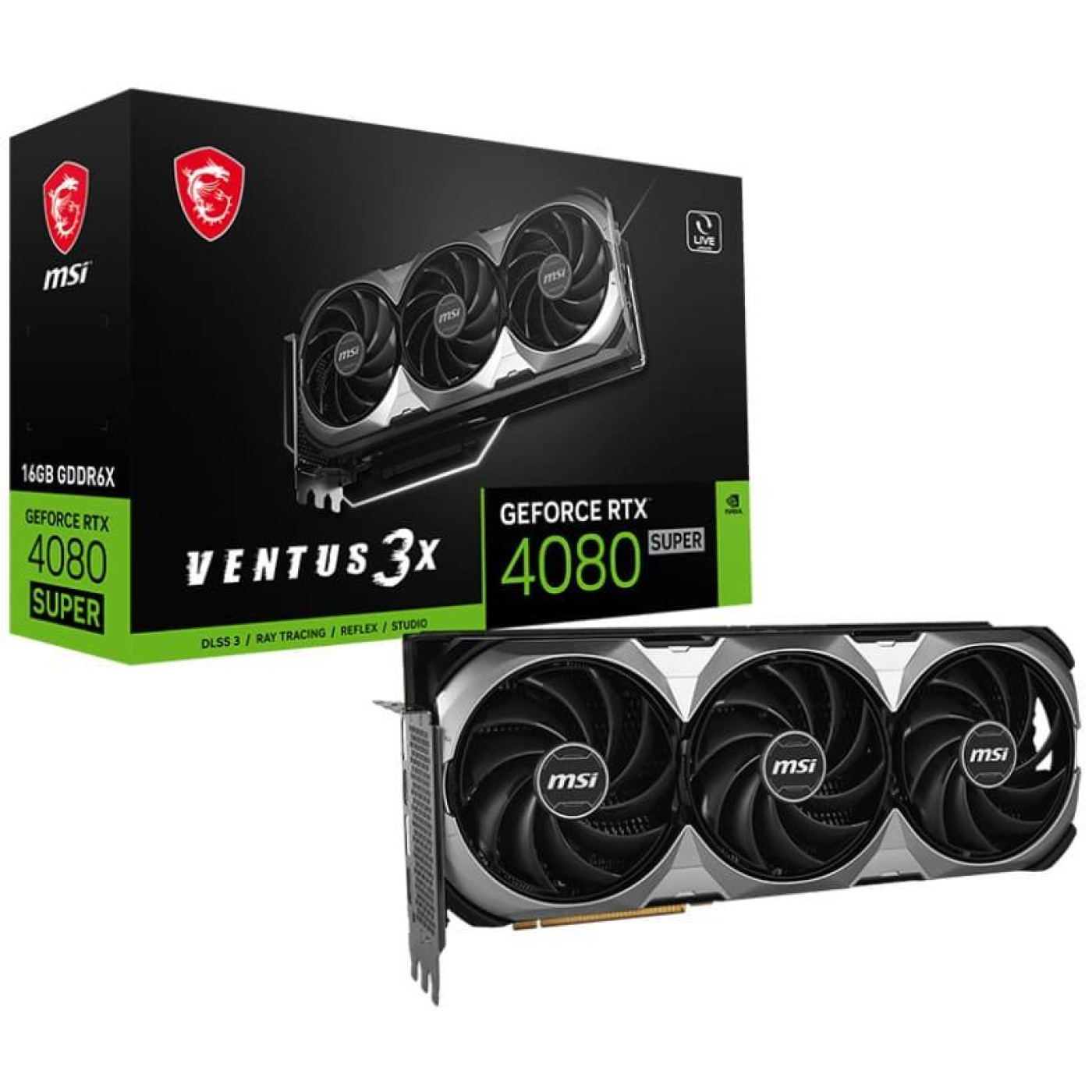 Видеокарта MSI RTX 4080 SUPER 16G VENTUS 3X (RTX 4080 SUPER 16G VENTUS 3X) (GDDR6X, 256 bit, PCI-E 4.0 x16)