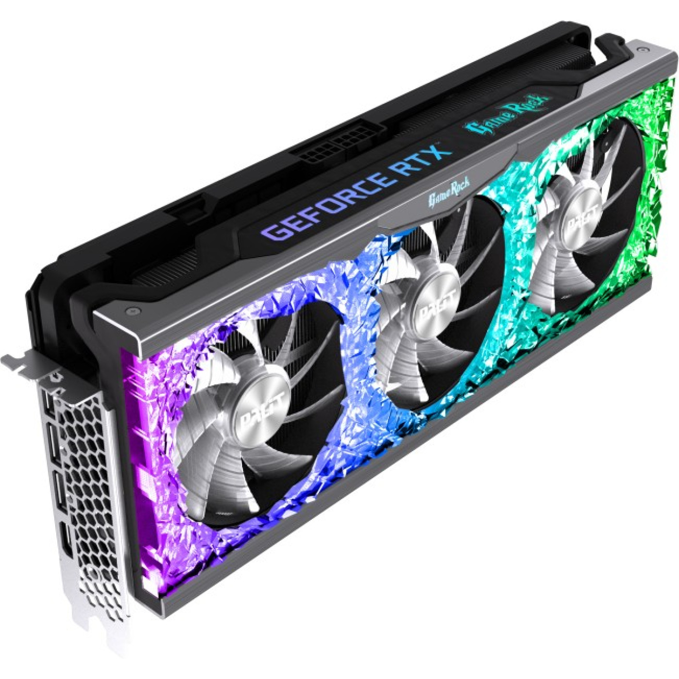 Видеокарта Palit RTX 3070 8Gb GameRock OC (NE63070H19P2-1040G) (GDDR6, 256 bit, PCI-E v4.0 x16) Б/у,U1