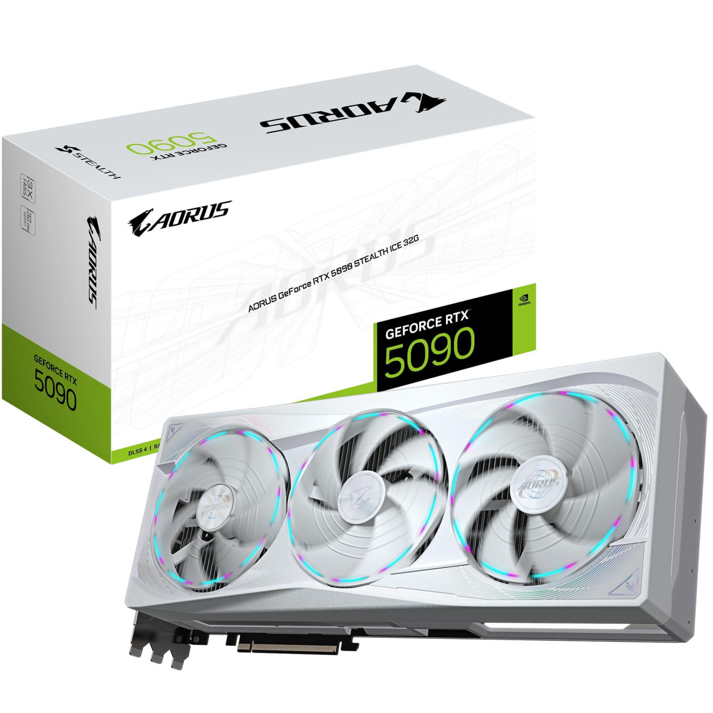 Видеокарта GIGABYTE RTX 5090 32GB AORUS STEALTH ICE (GV-N5090AORUSST ICE-32GD) (GDDR7, 512 bit, PCI-E v5.0 x16)