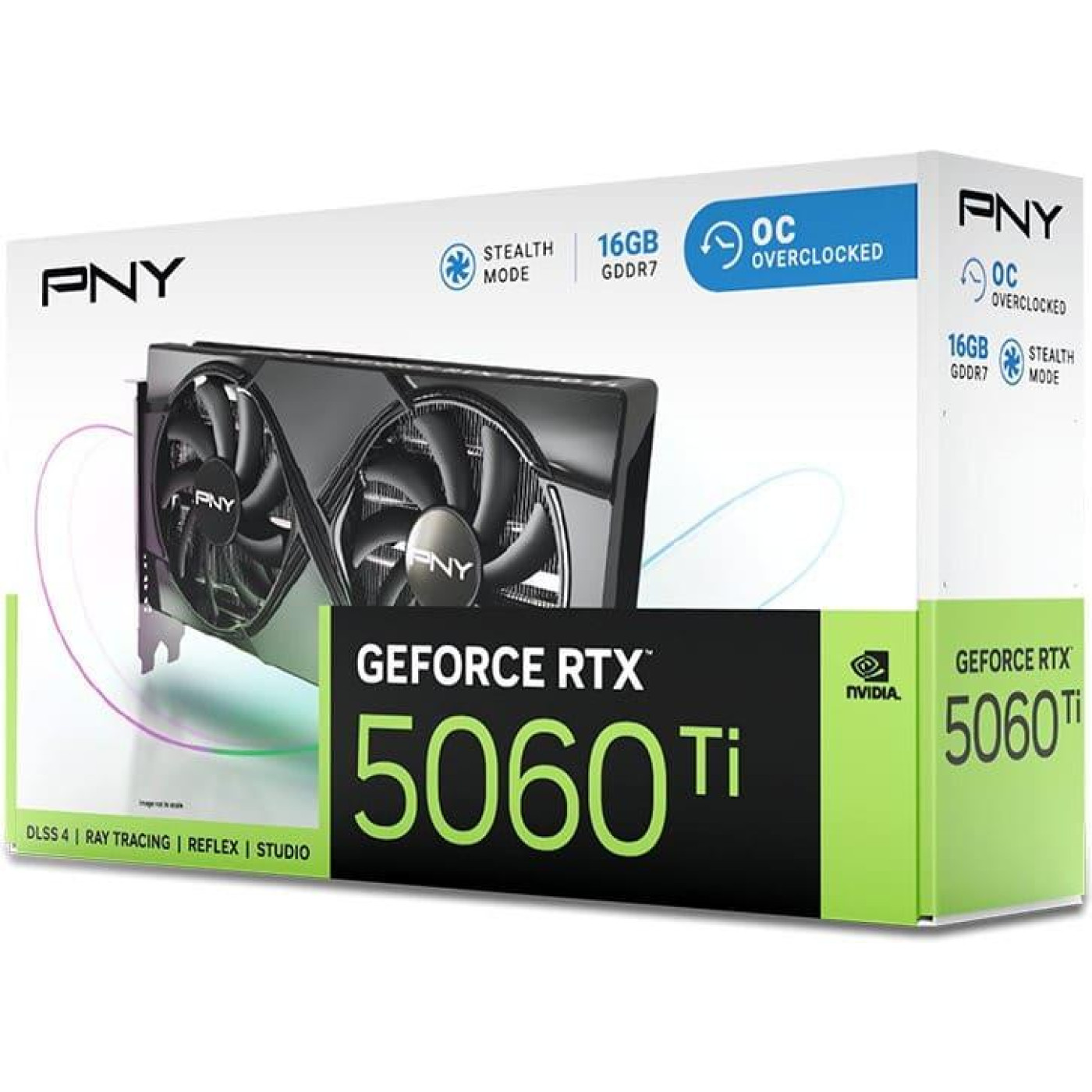 Відеокарта PNY RTX 5060 Ti 16GB Overclocked Dual Fan (VCG5060T16DFXPB1-O) (GDDR7, 128 bit, PCI-E v5.0 x8)
