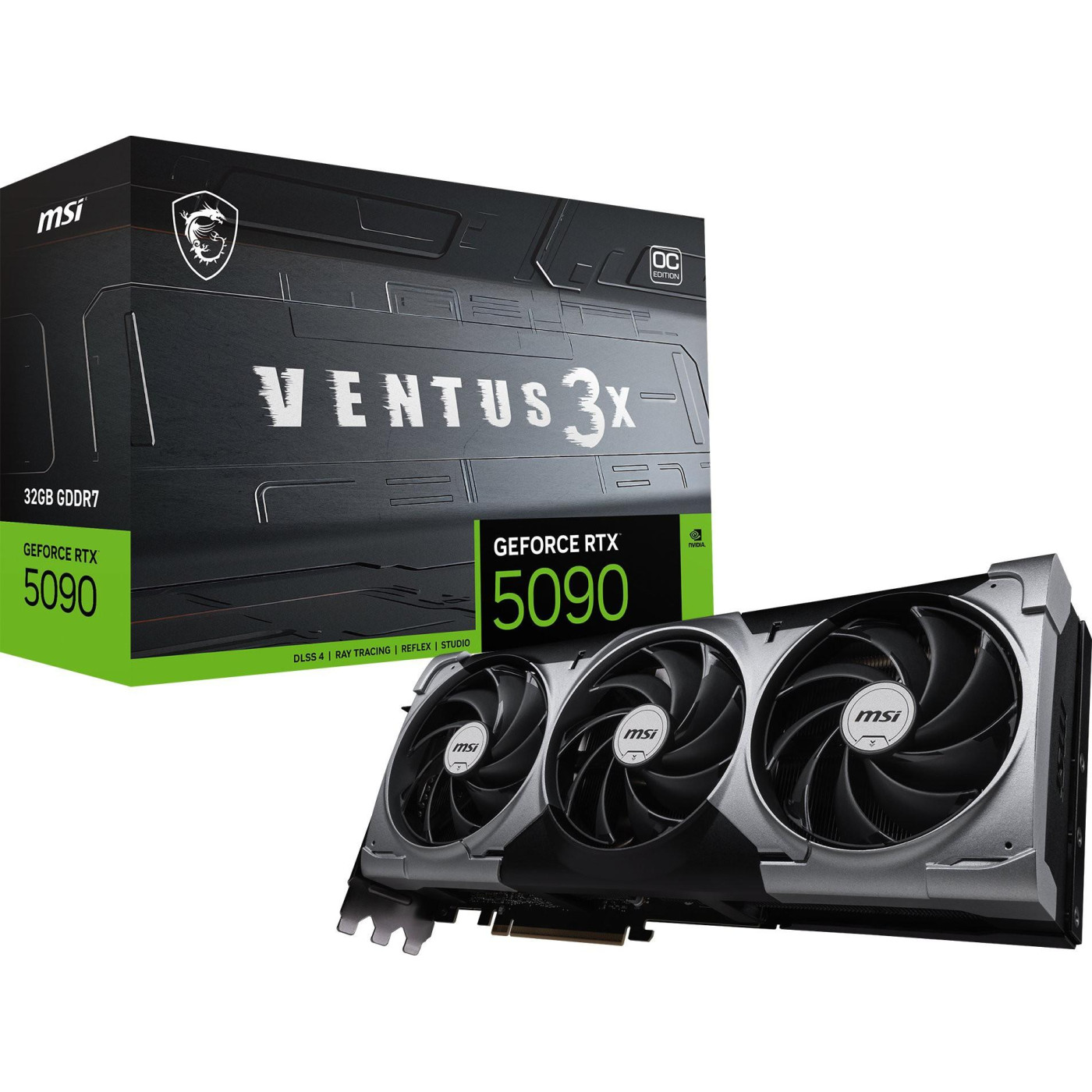 Відеокарта MSI RTX 5090 32G VENTUS 3X OC (RTX 5090 32G VENTUS 3X OC) (GDDR7, 512 bit, PCI-E v5.0 x16)