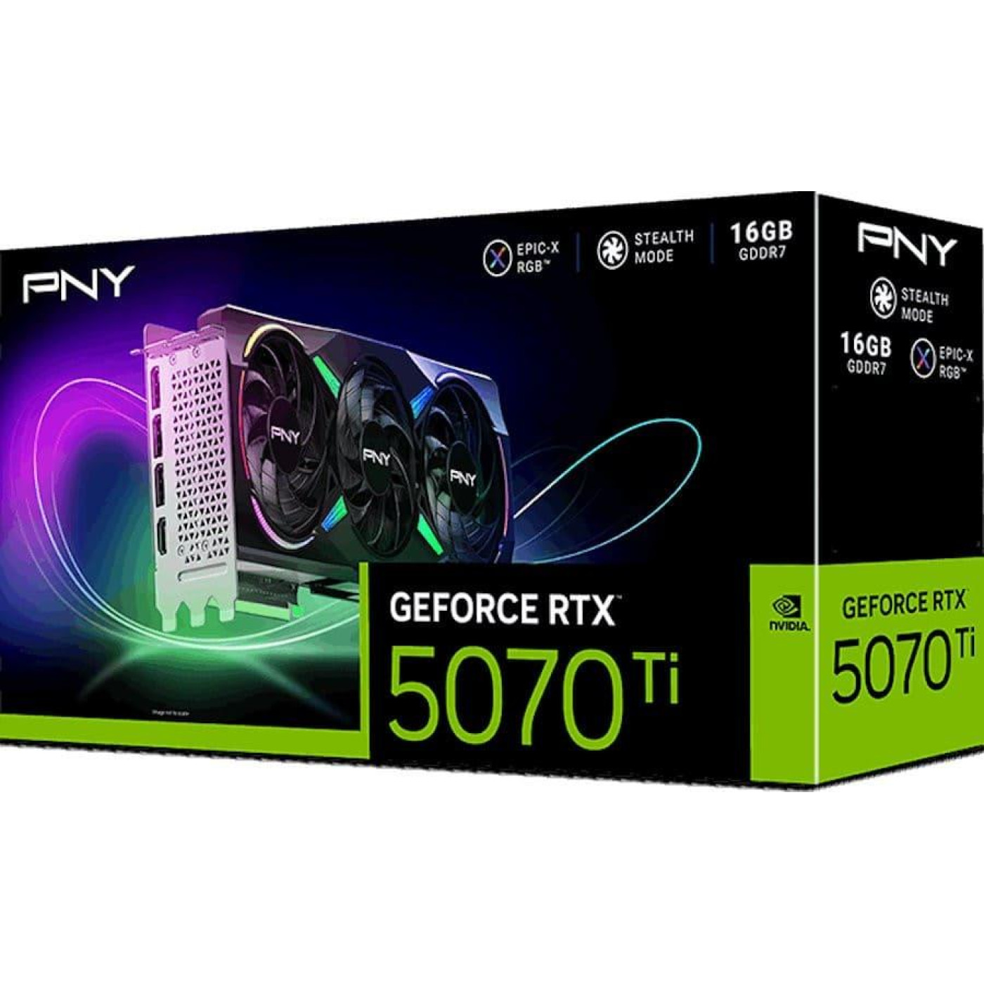 Видеокарта PNY RTX 5070 Ti 16Gb ARGB EPIC-X RGB Overclocked Triple Fan (VCG5070T16TFXXPB1-O) (GDDR7, 256 bit, PCI-E v5.0 x16)