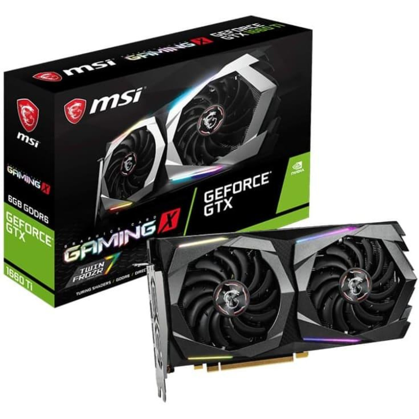 Видеокарта MSI GTX 1660Ti 6Gb Gaming X (GeForce GTX 1660 TI GAMING X 6G) (GDDR6, 192 bit, PCI-E 3.0 x16)
