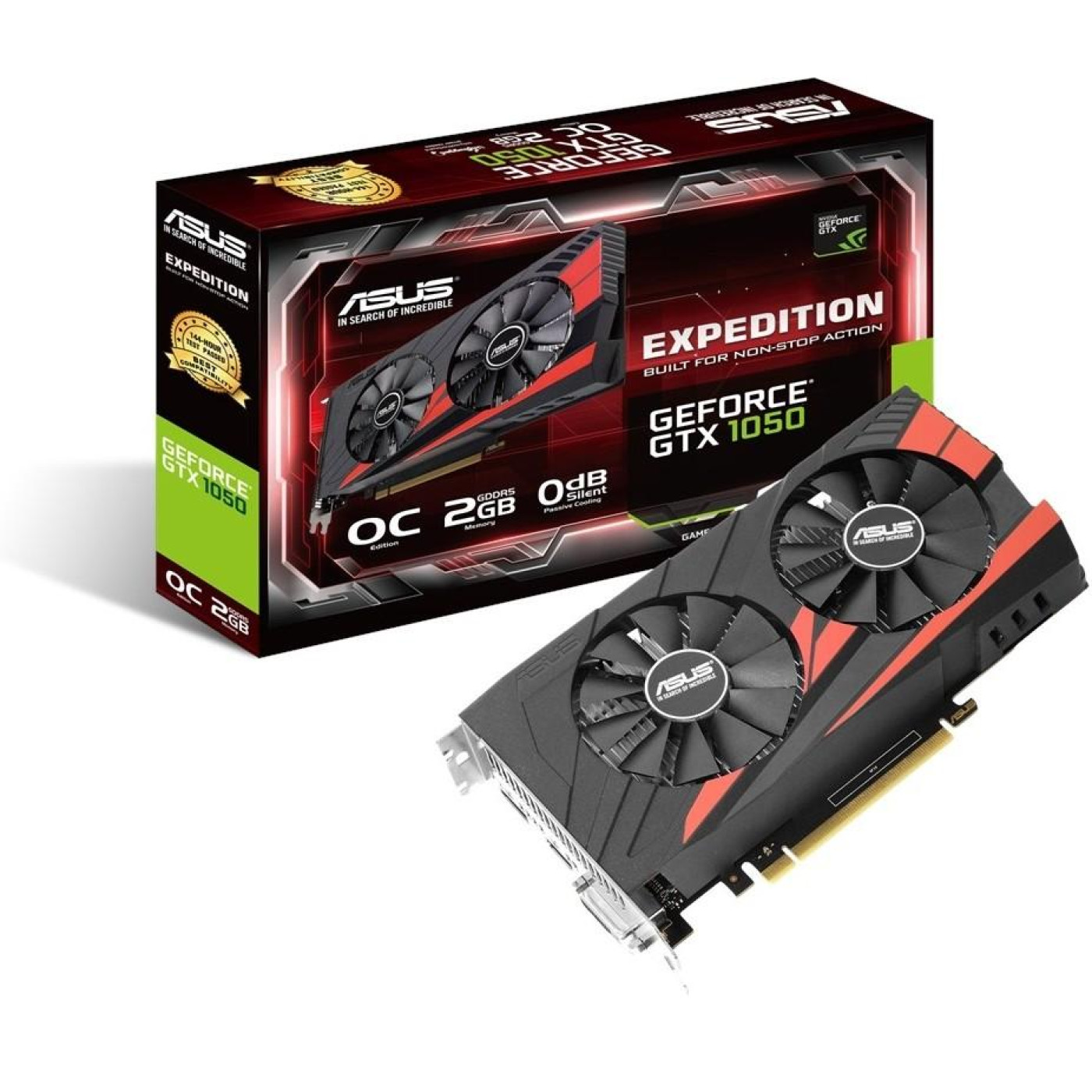 Відеокарта ASUS GTX 1050 2Gb Expedition OC (EX-GTX1050-O2G) (GDDR5, 128 bit, PCI-E 3.0 x16)