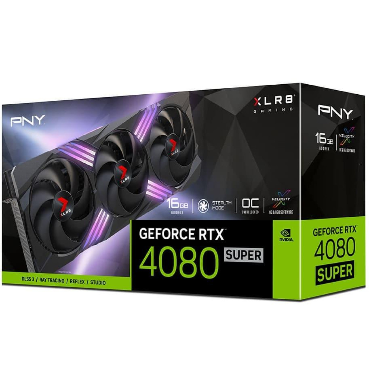 Видеокарта PNY RTX 4080 SUPER 16GB XLR8 Gaming VERTO EPIC-X RGB OC Triple Fan (VCG4080S16TFXXPB1-O) (GDDR6X, 256 bit, PCI-E 4.0 x16)