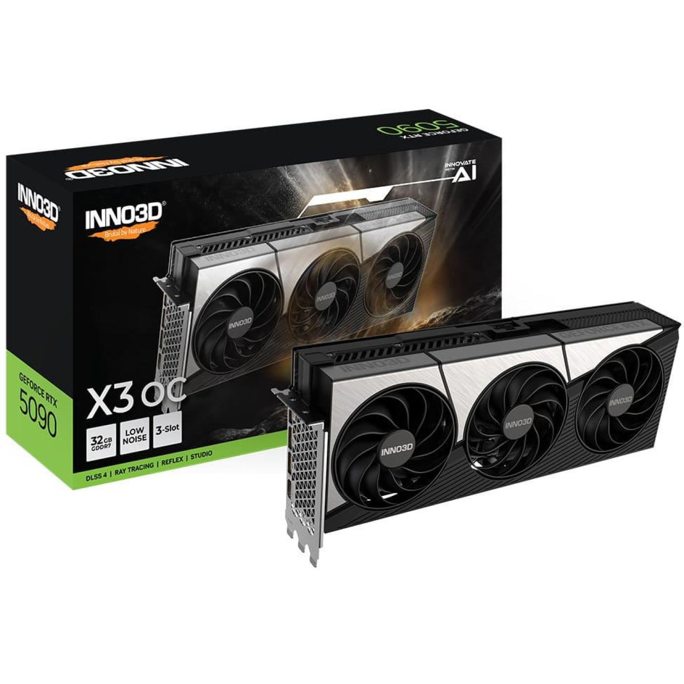 Видеокарта Inno3D RTX 5090 32Gb X3 OC (N50903-32D7X-17593928) (GDDR7, 512 bit, PCI-E v5.0 x16)