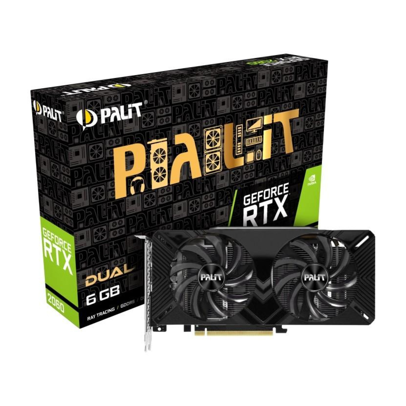 Видеокарта Palit RTX 2060 6Gb Dual (NE62060018J9-1160A) (GDDR6, 192 bit, PCI-E 3.0 x16) Б/у