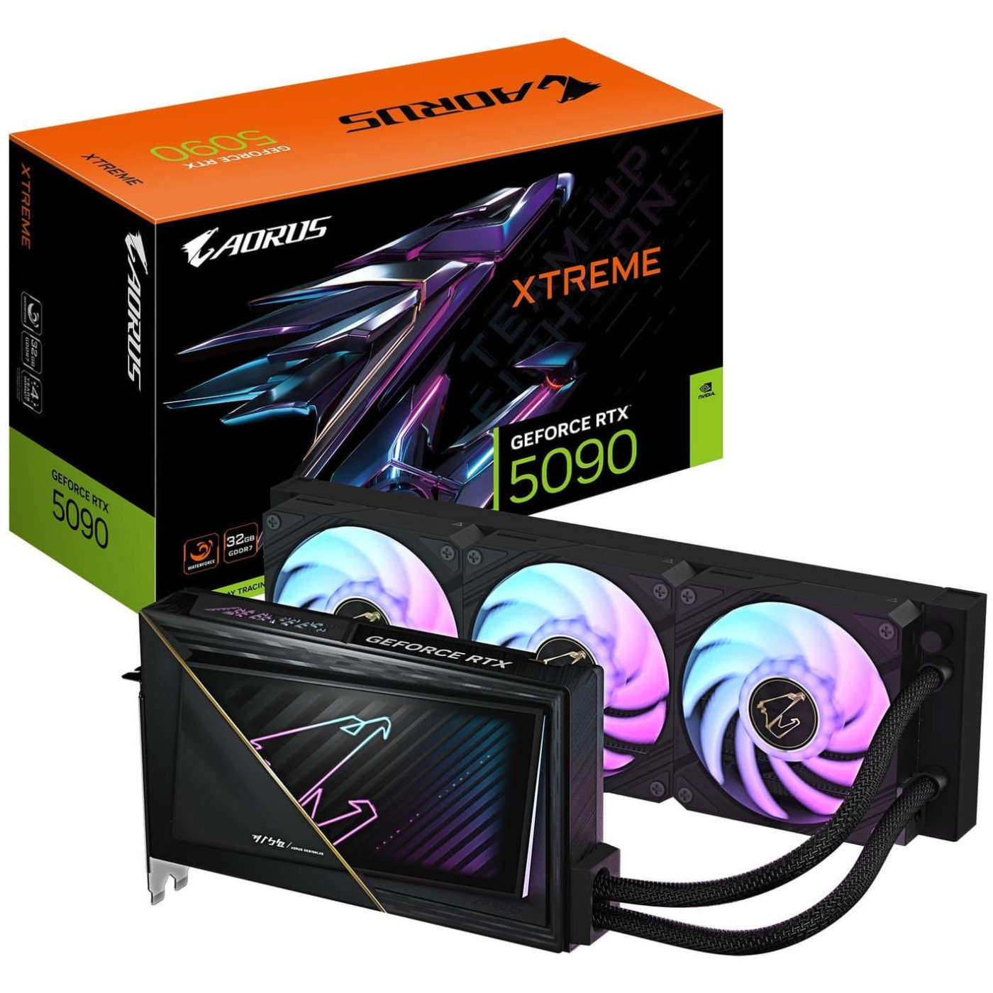 Видеокарта Gigabyte RTX 5090 32GB AORUS XTREME WATERFORCE (GV-N5090AORUSX W-32GD) (GDDR7, 512 bit, PCI-E v5.0 x16)
