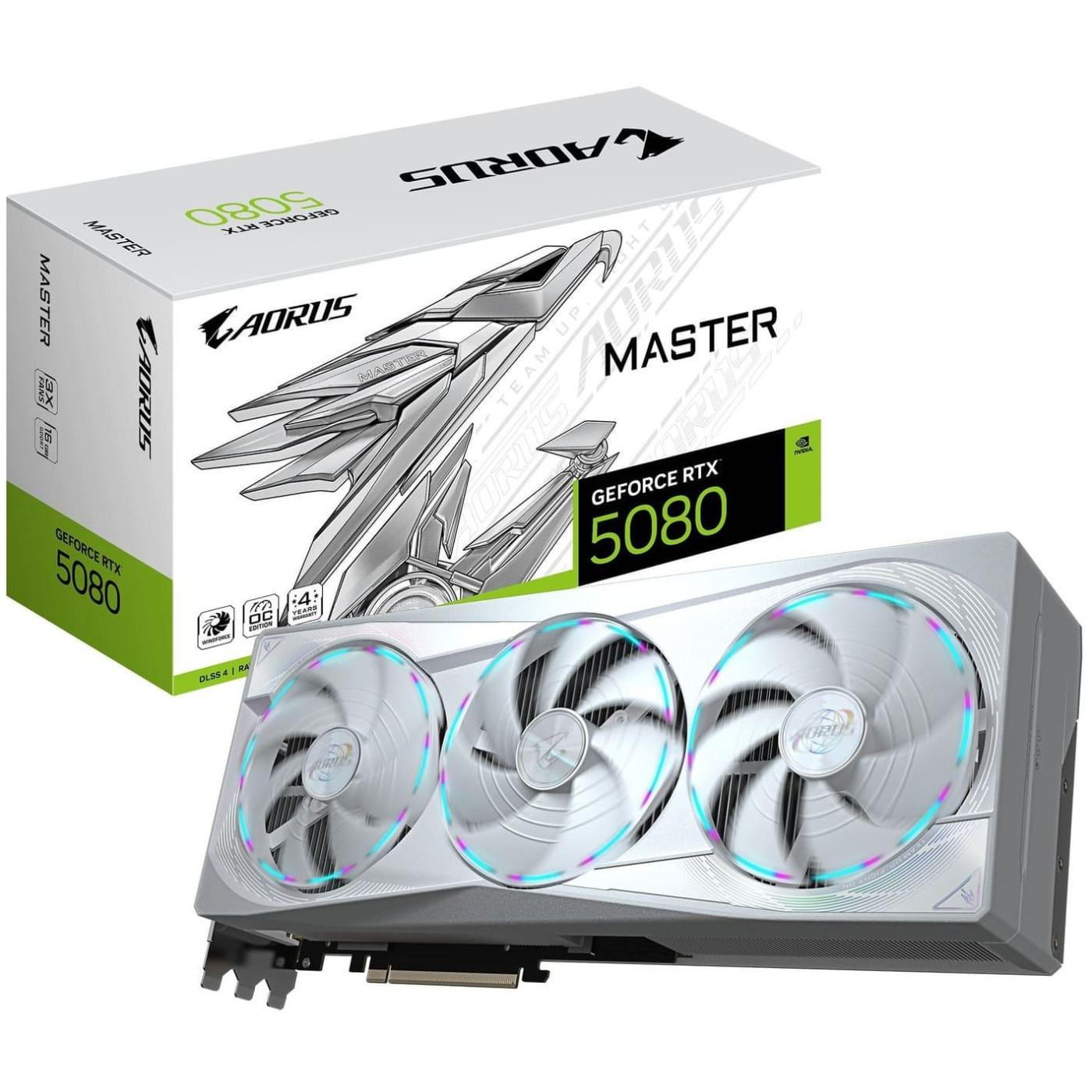 Відеокарта Gigabyte RTX 5080 16GB AORUS MASTER ICE (GV-N5080AORUSM ICE-16GD) (GDDR7, 256 bit, PCI-E v5.0 x16)