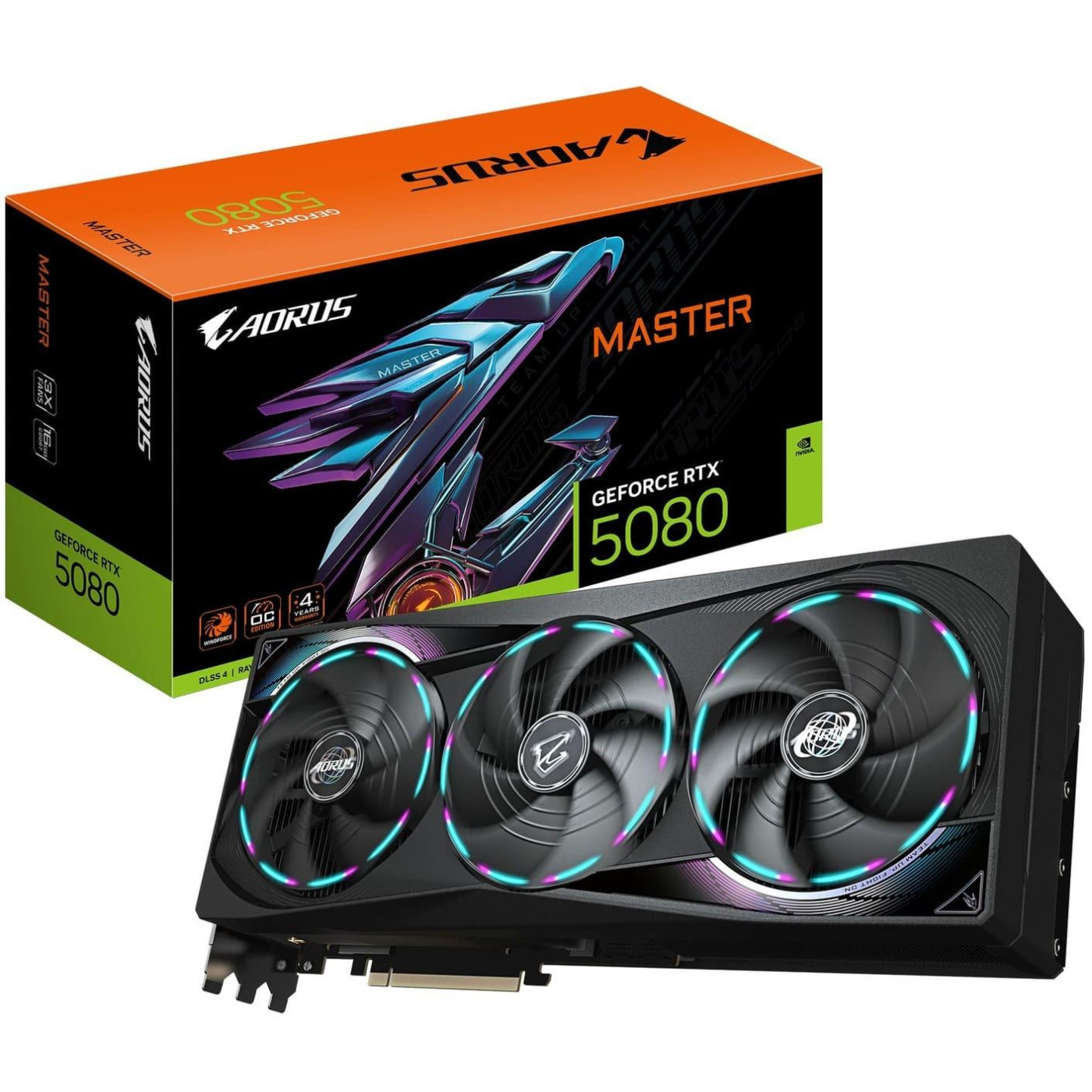 Відеокарта Gigabyte RTX 5080 16GB AORUS MASTER (GV-N5080AORUS M-16GD) (GDDR7, 256 bit, PCI-E v5.0 x16)