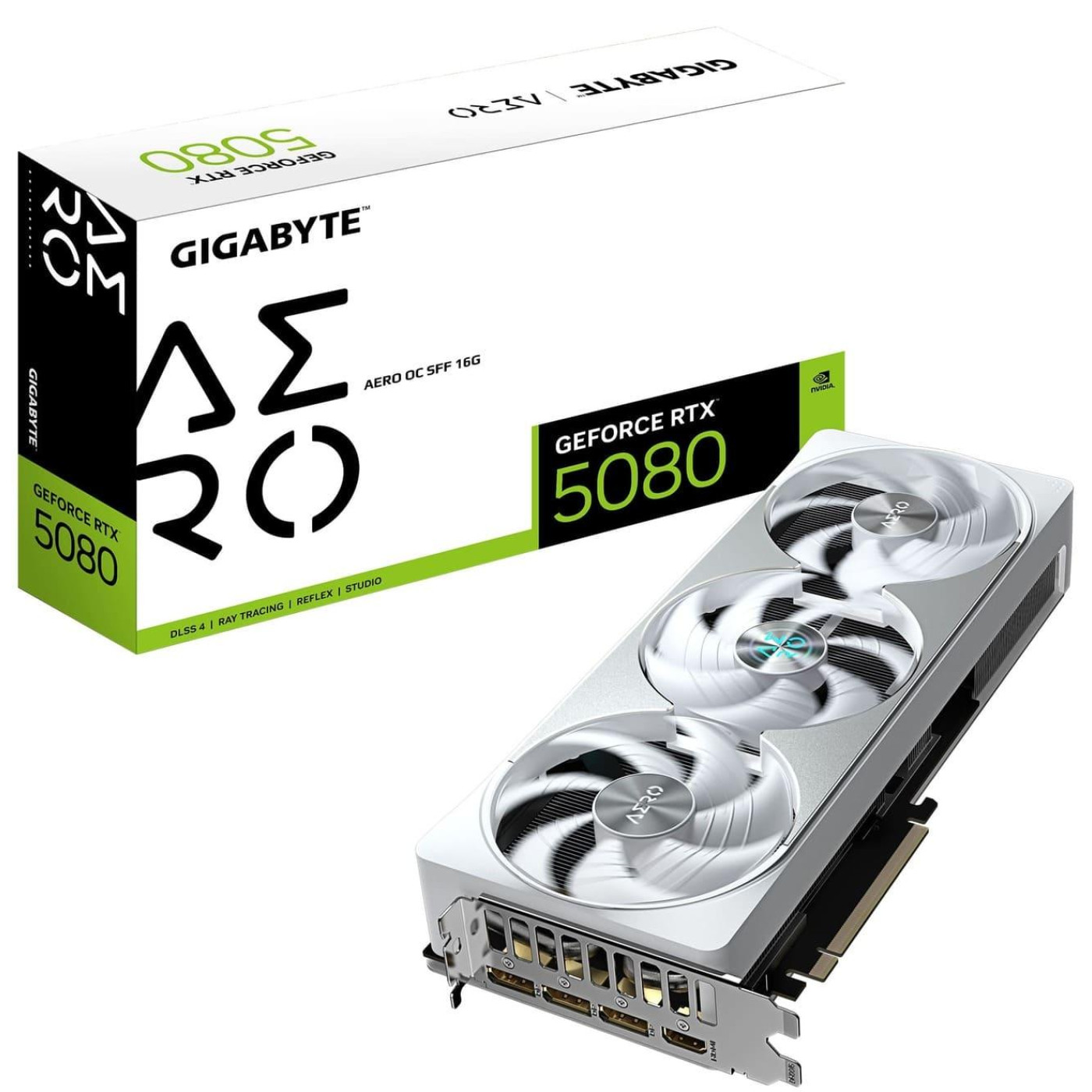 Видеокарта Gigabyte RTX 5080 16GB AERO OC SFF (GV-N5080AERO OC-16GD) (GDDR7, 256 bit, PCI-E v5.0 x16)