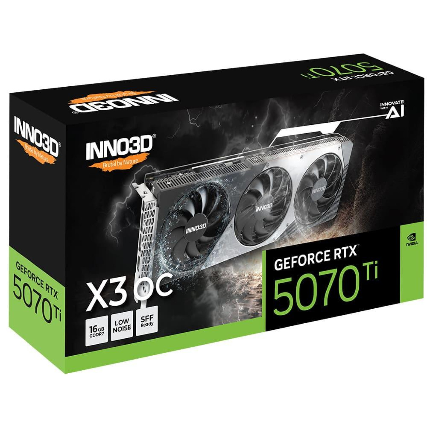 Відеокарта Inno3D RTX 5070 Ti 16Gb X3 OC (N507T3-16D7X-176068N) (GDDR7, 256 bit, PCI-E v5.0 x16)