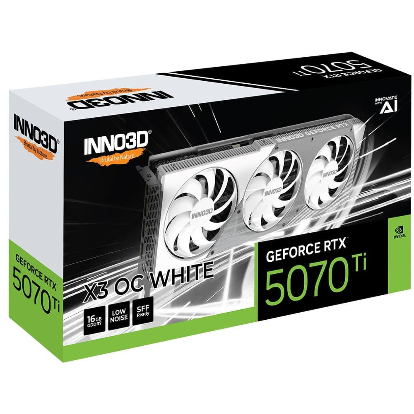Відеокарта Inno3D RTX 5070 Ti 16Gb X3 OC WHITE (N507T3-16D7X-176068W) (GDDR7, 256 bit, PCI-E v5.0 x16)