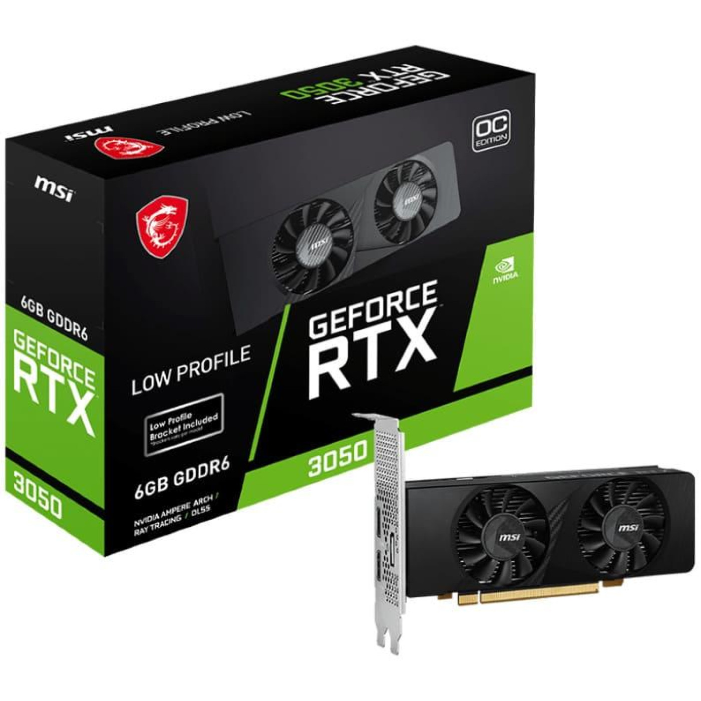 Відеокарта MSI RTX 3050 6GB LP OC (RTX 3050 LP 6G OC) (GDDR6, 96 bit, PCI-E v4.0 x8) FR