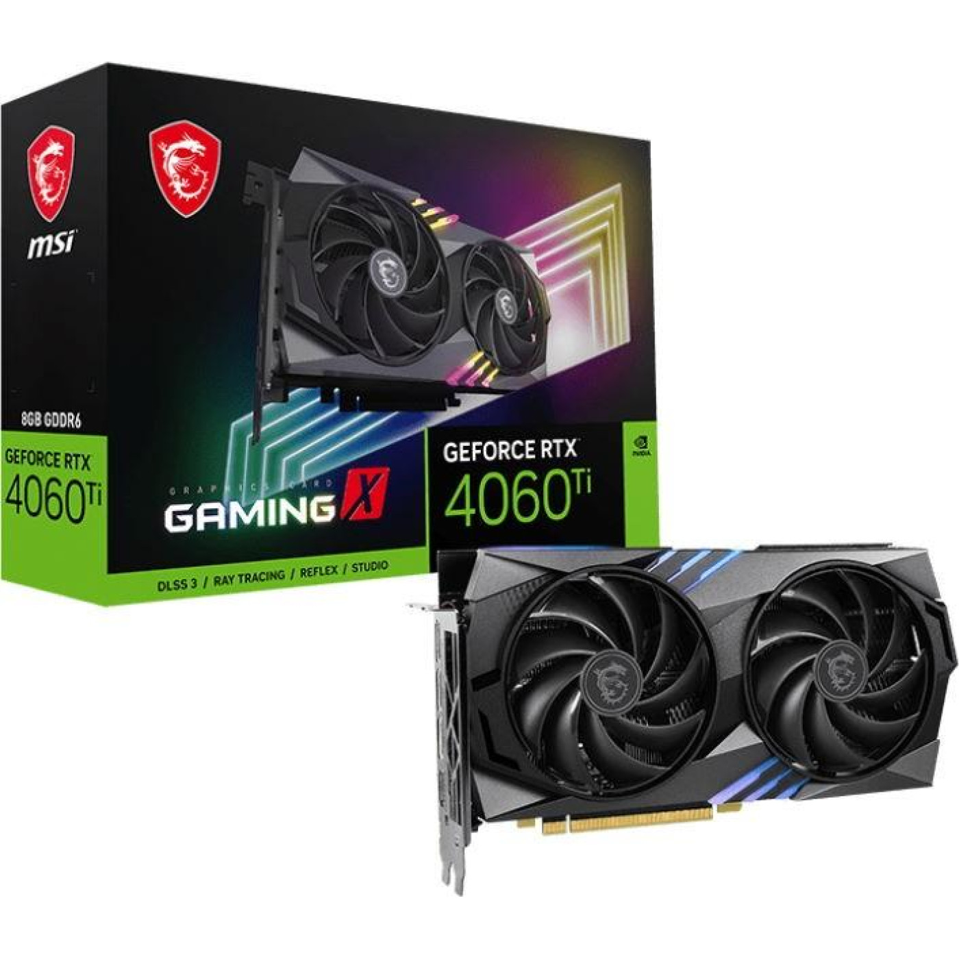 Відеокарта MSI RTX 4060 Ti 8Gb GAMING X (RTX 4060 Ti GAMING X 8G) (GDDR6, 128 bit, PCI-E v4.0 x8) FR