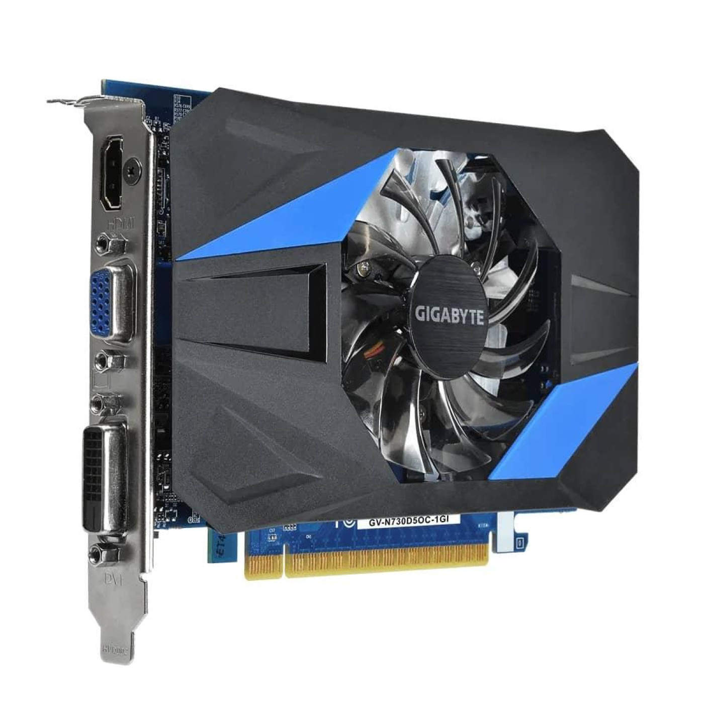 Видеокарта Gigabyte GT 730 1Gb (GV-N730D5OC-1GI) (GDDR5, 64 bit, PCI-E 3.0 x16) Б/у