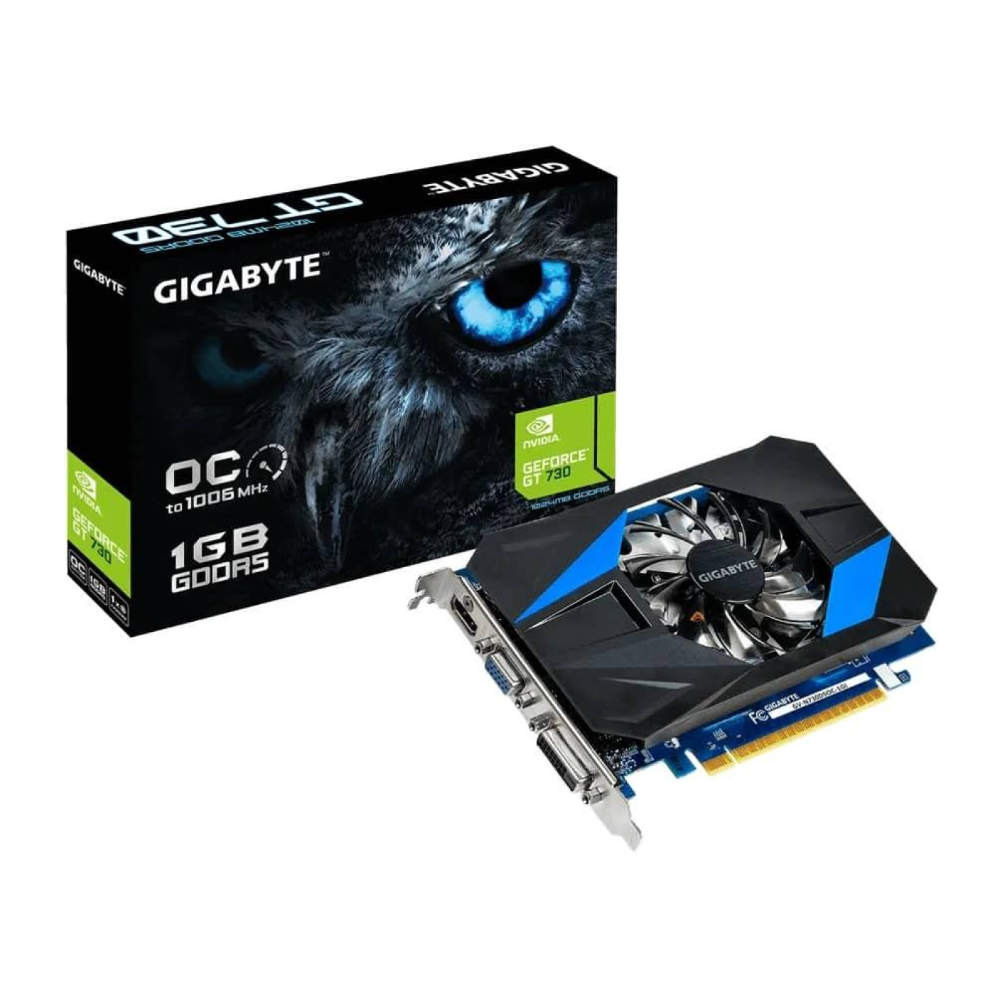 Видеокарта Gigabyte GT 730 1Gb (GV-N730D5OC-1GI) (GDDR5, 64 bit, PCI-E 3.0 x16) Б/у