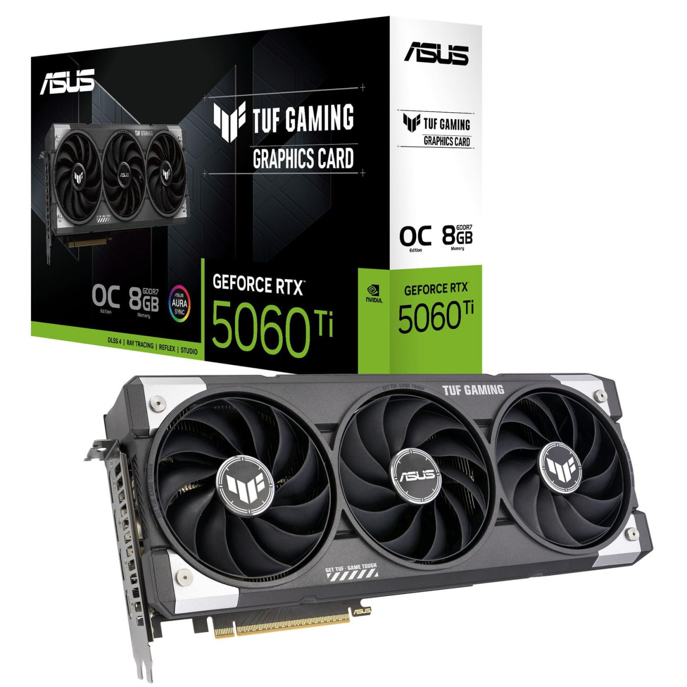 Видеокарта ASUS RTX 5060 Ti 8GB TUF Gaming OC Edition (TUF-RTX5060TI-O8G-GAMING) (GDDR7, 128 bit, PCI-E v5.0 x8)