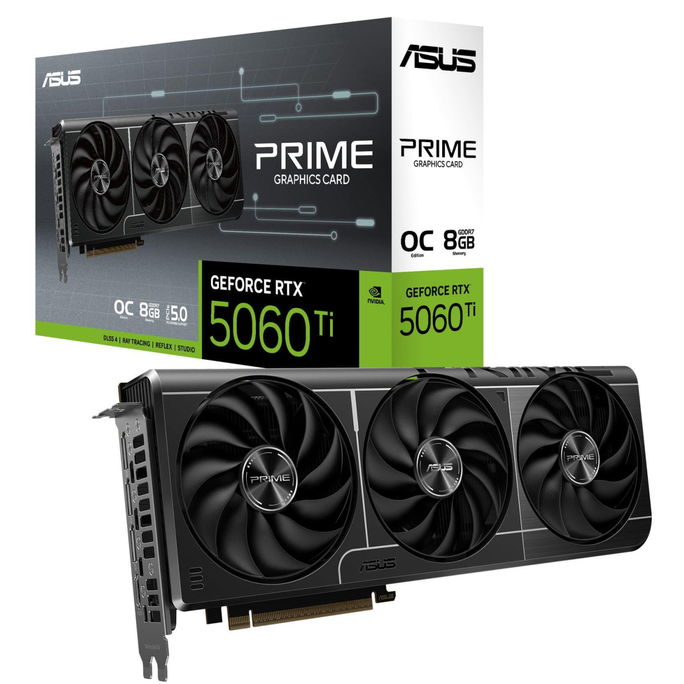 Відеокарта ASUS RTX 5060 Ti 8GB PRIME OC Edition (PRIME-RTX5060TI-O8G) (GDDR7, 128 bit, PCI-E v5.0 x8)