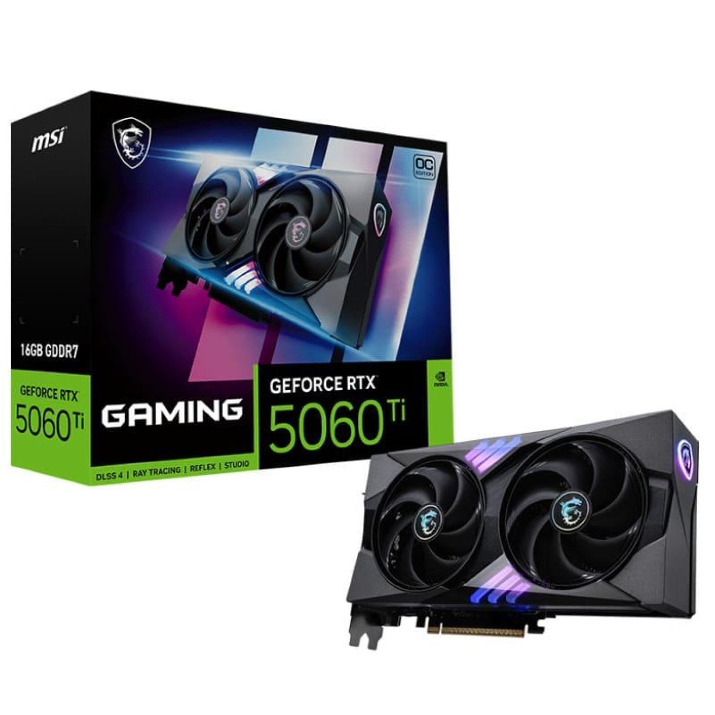 Відеокарта MSI RTX 5060 Ti 16G GAMING OC (RTX 5060 Ti 16G GAMING OC) (GDDR7, 128 bit, PCI-E v5.0 x8) Б/в