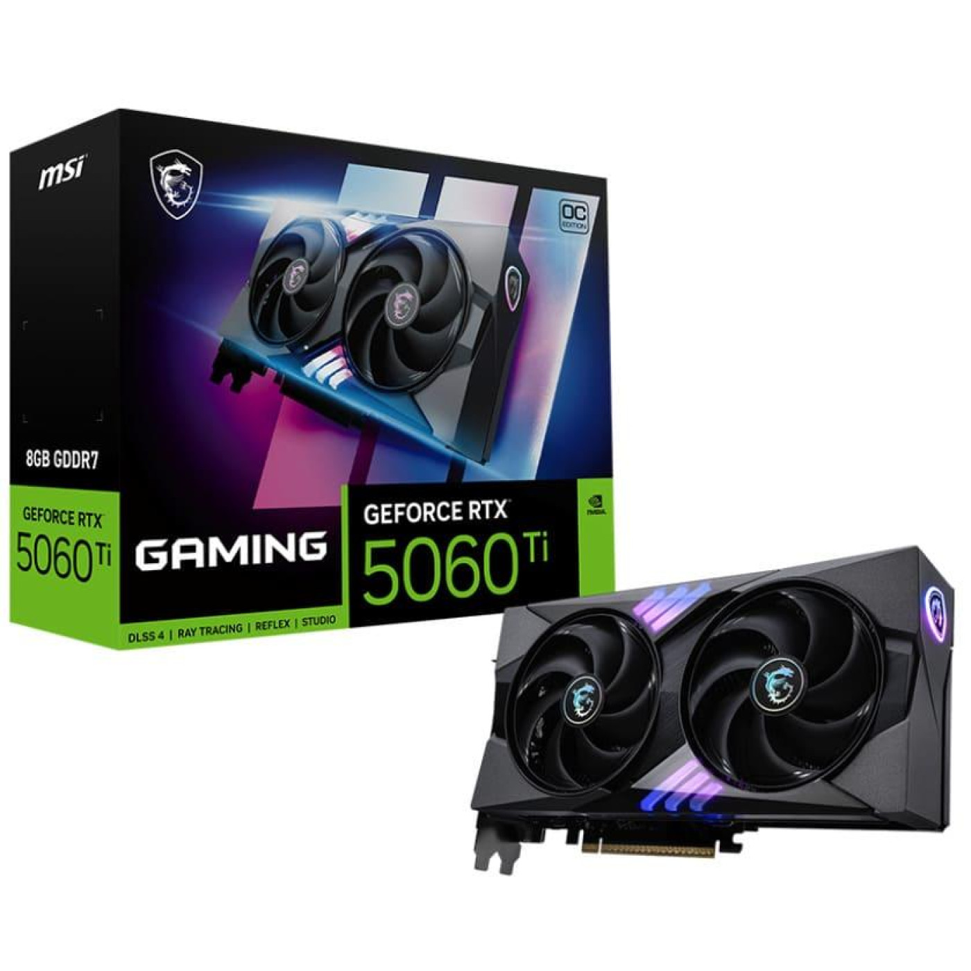 Видеокарта MSI RTX 5060 Ti 8G GAMING OC (RTX 5060 Ti 8G GAMING OC) (GDDR7, 128 bit, PCI-E v5.0 x16)