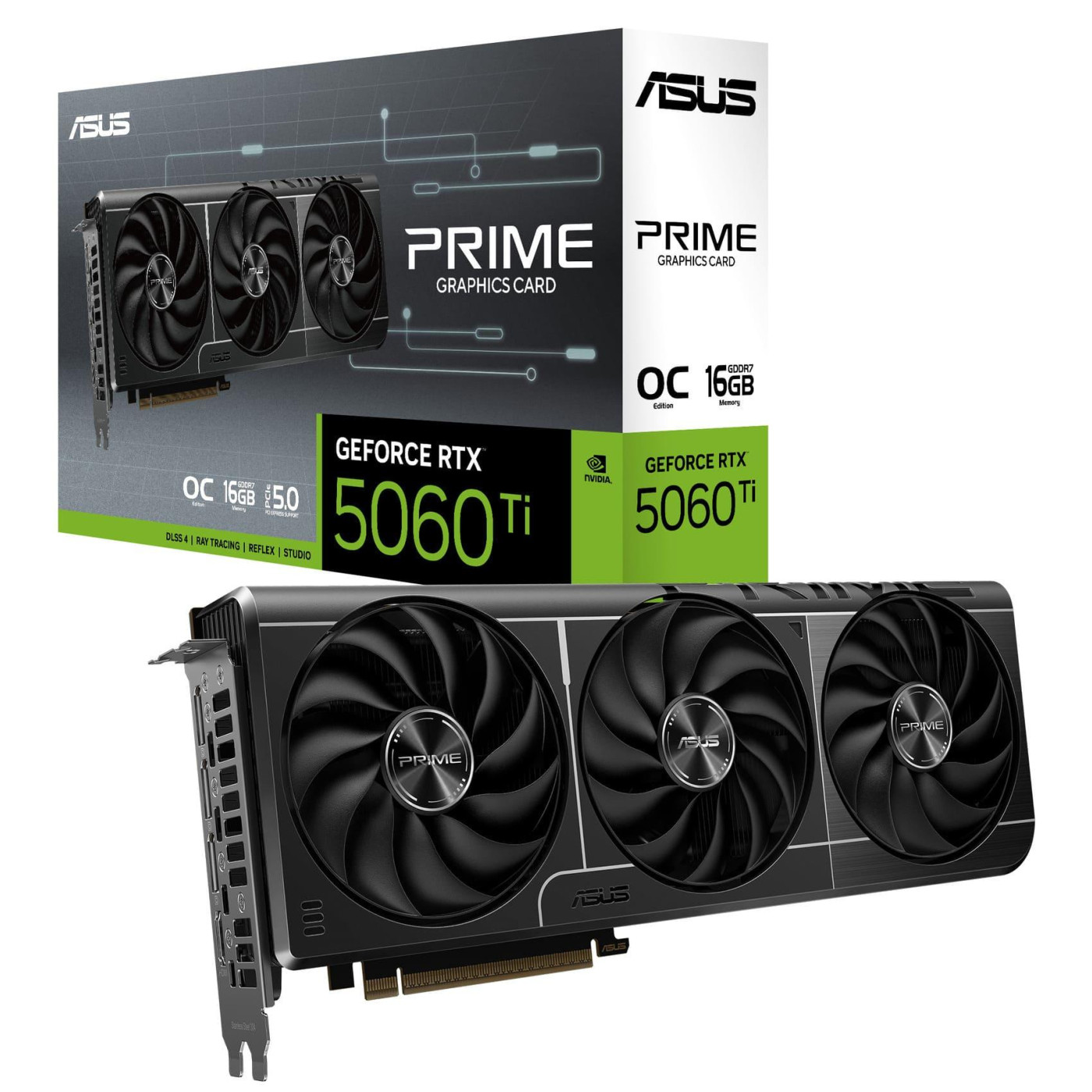 Відеокарта ASUS RTX 5060 Ti 16GB PRIME OC Edition (PRIME-RTX5060TI-O16G) (GDDR7, 128 bit, PCI-E v5.0 x8)