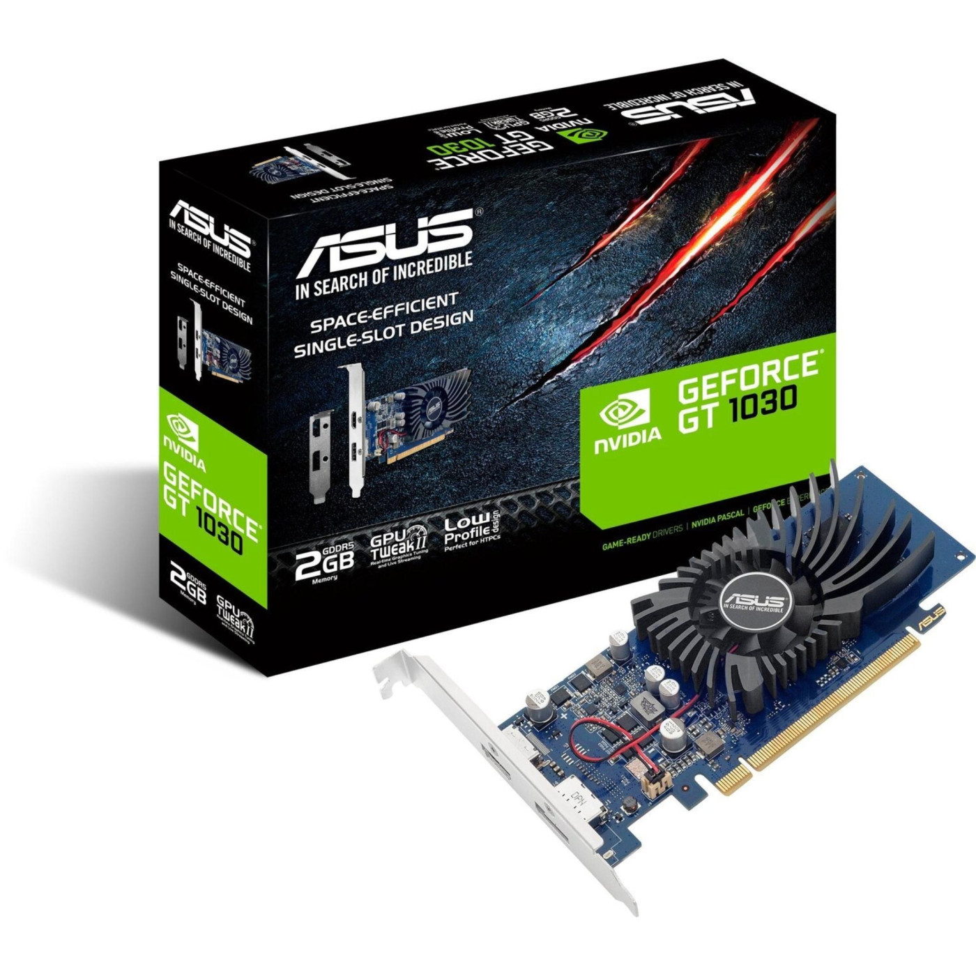 Видеокарта ASUS GT 1030 2Gb (GT1030-2G-BRK) (GDDR5, 64 bit, PCI-E 3.0 x16)
