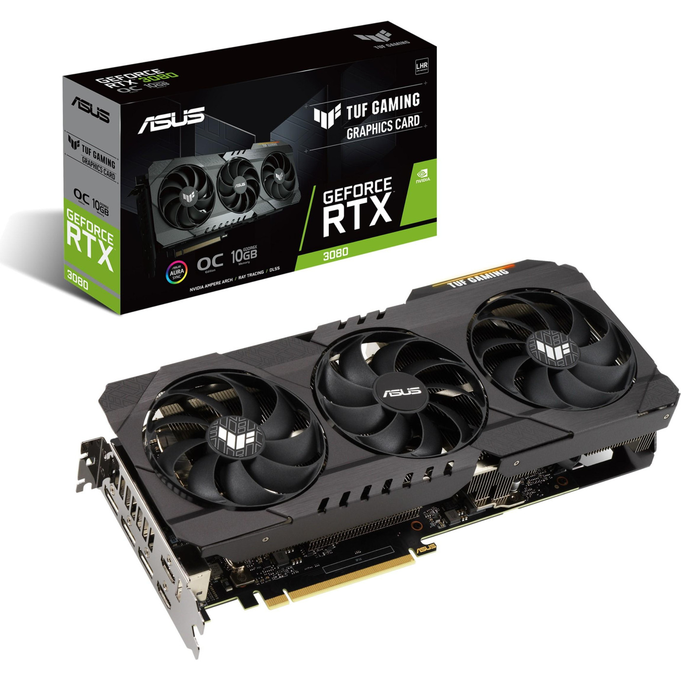 Відеокарта ASUS RTX 3080 10Gb TUF Gaming OC V2 LHR (TUF-RTX3080-O10G-V2-GAMING) (GDDR6X, 320 bit, PCI-E v4.0 x16) Б/в