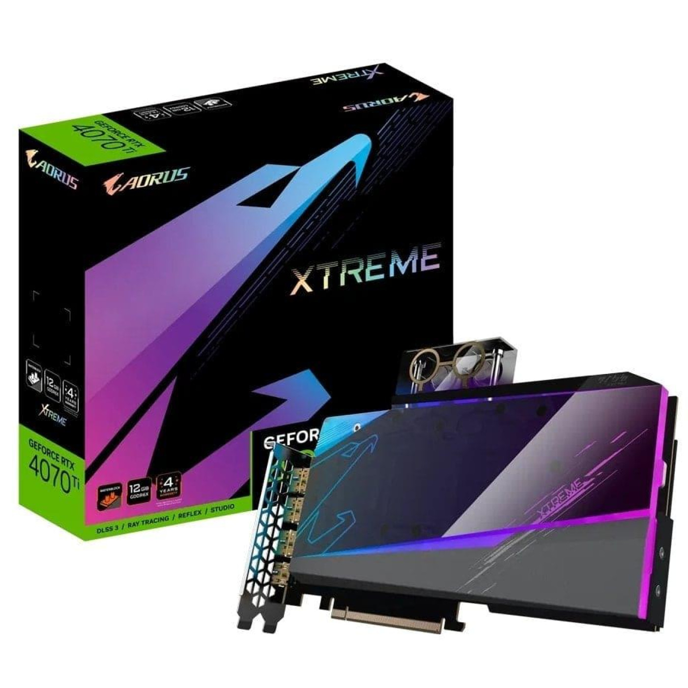 Відеокарта Gigabyte RTX 4070 Ti 12GB Aorus Xtreme Waterforce WB (GV-N407TAORUSX WB-12GD) (GDDR6X, 192 bit, PCI-E 4.0 x16) U1