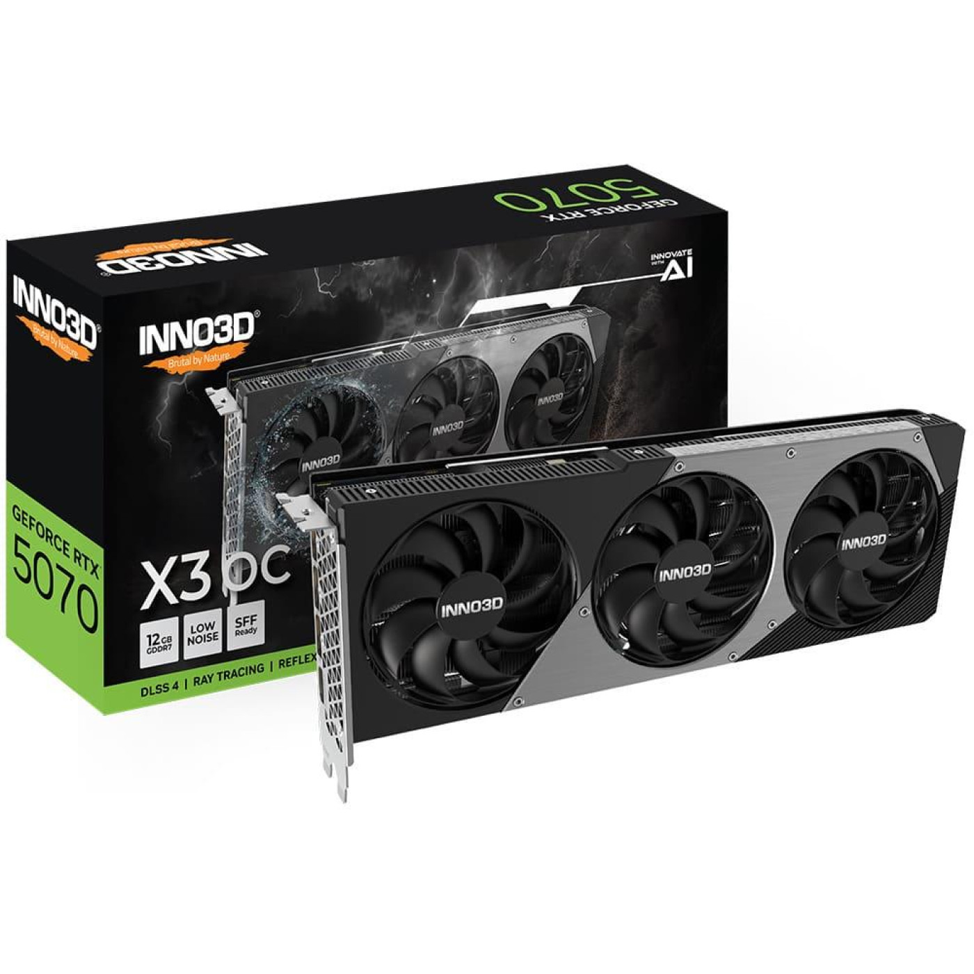 Відеокарта Inno3D RTX 5070 12GB X3 OC (N50703-12D7X-195064L) (GDDR7, 192 bit, PCI-E v5.0 x16)