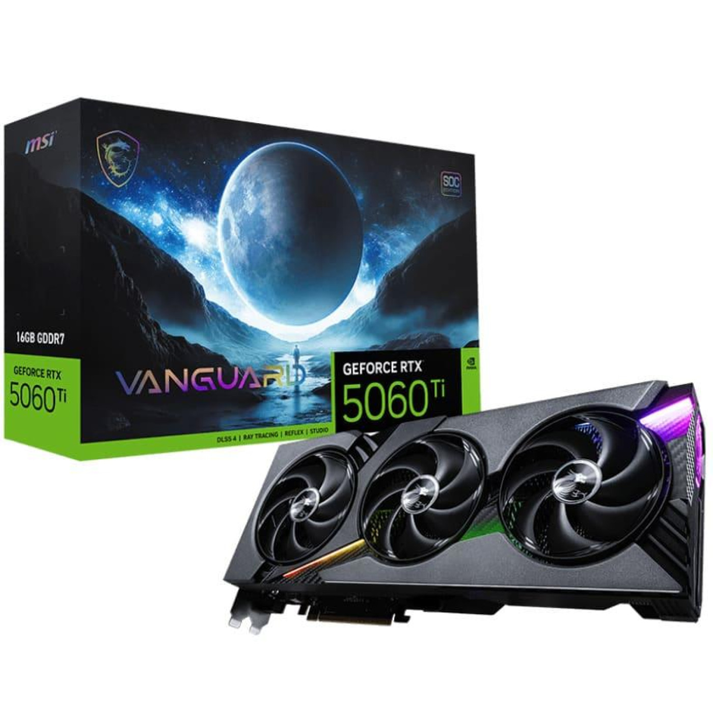 Видеокарта MSI RTX 5060 Ti 16G VANGUARD SOC (RTX 5060 Ti 16G VANGUARD SOC) (GDDR7, 128 bit, PCI-E v5.0 x16)
