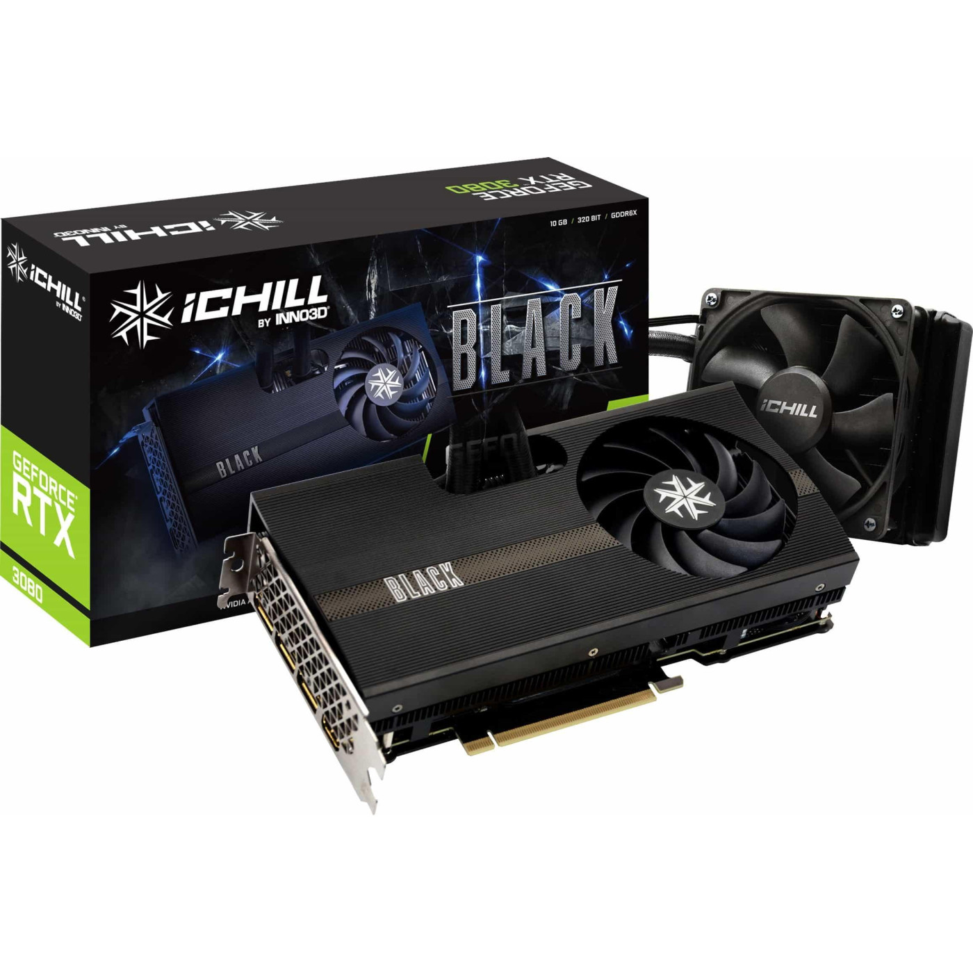 Відеокарта Inno3D RTX 3080 10Gb Ichill Black LHR (C3080B-106XX-1810003H) (GDDR6X, 320 bit, PCI-E v4.0 x16) Б/в