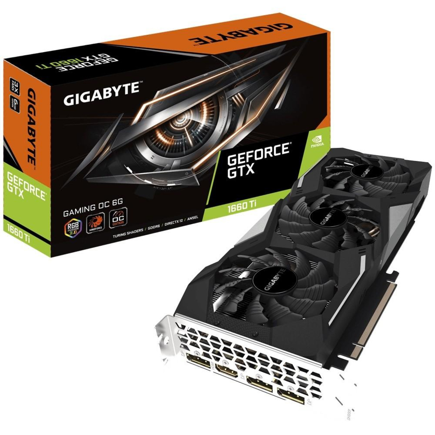 Відеокарта Gigabyte GTX 1660Ti 6Gb GAMING OC (GV-N166TGAMING OC-6GD) (GDDR6, 192 bit, PCI-E 3.0 x16) Б/в