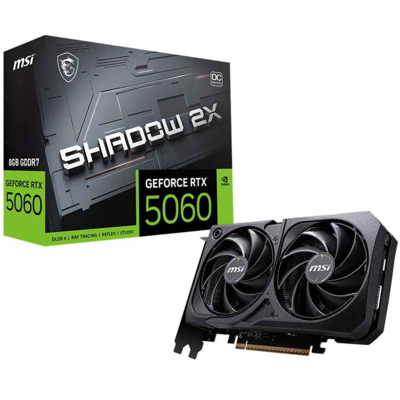 Відеокарта MSI RTX 5060 8G SHADOW 2X OC (RTX 5060 8G SHADOW 2X OC) (GDDR7, 128 bit, PCI-E v5.0 x16)