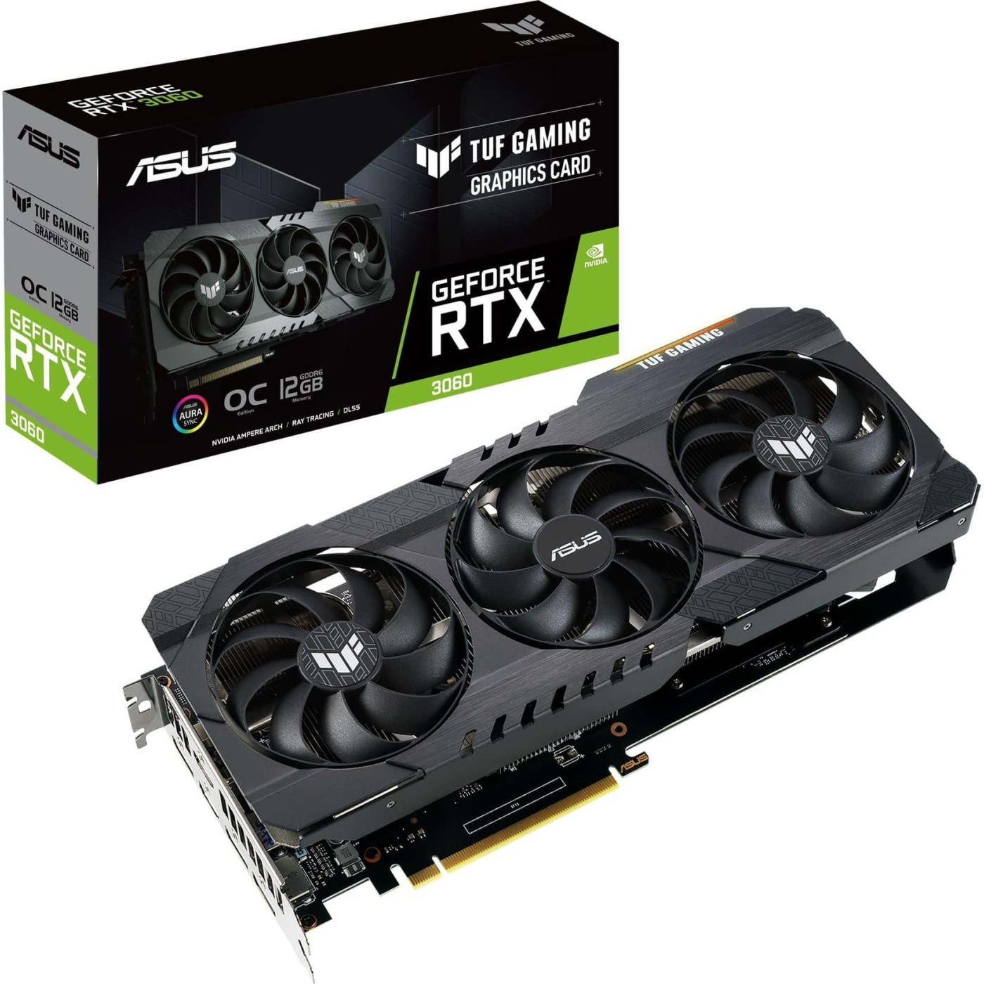 Відеокарта ASUS RTX 3060 12Gb TUF Gaming OC (TUF-RTX3060-O12G-GAMING) (GDDR6, 192 bit, PCI-E v4.0 x16) Б/в