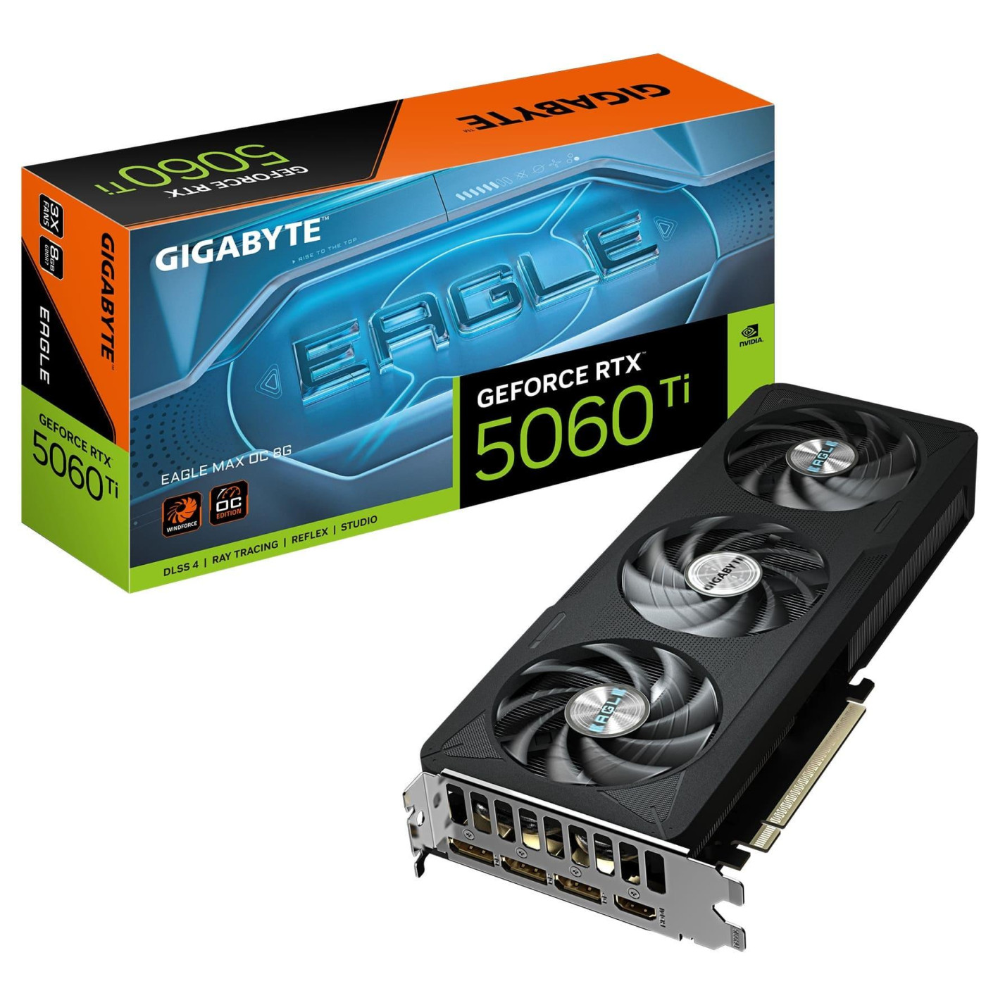 Видеокарта Gigabyte RTX 5060 Ti 8GB EAGLE MAX OC (GV-N506TEAGLEMAX OC-8GD) (GDDR7, 128 bit, PCI-E v5.0 x8)