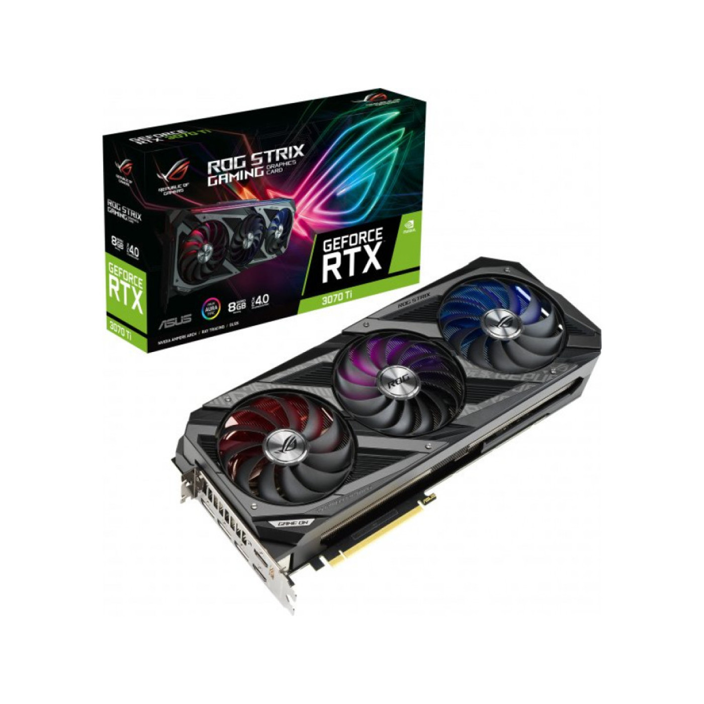 Відеокарта ASUS RTX 3070Ti 8GB ROG Strix Gaming (ROG-STRIX-RTX3070TI-8G-GAMING) (GDDR6X, 256 bit, PCI-E v4.0) Б/в