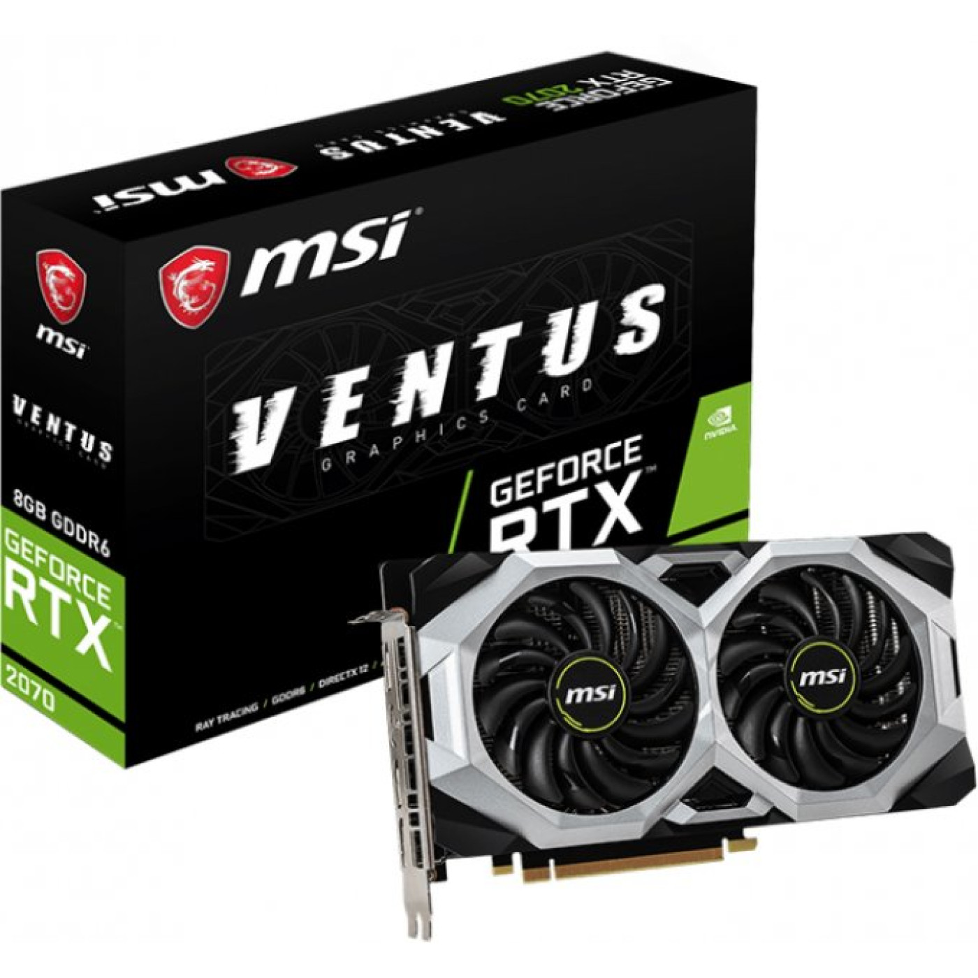 Видеокарта MSI RTX 2070 8Gb Ventus (GeForce RTX 2070 VENTUS 8G) (GDDR6, 256 bit, PCI-E 3.0 x16) FR