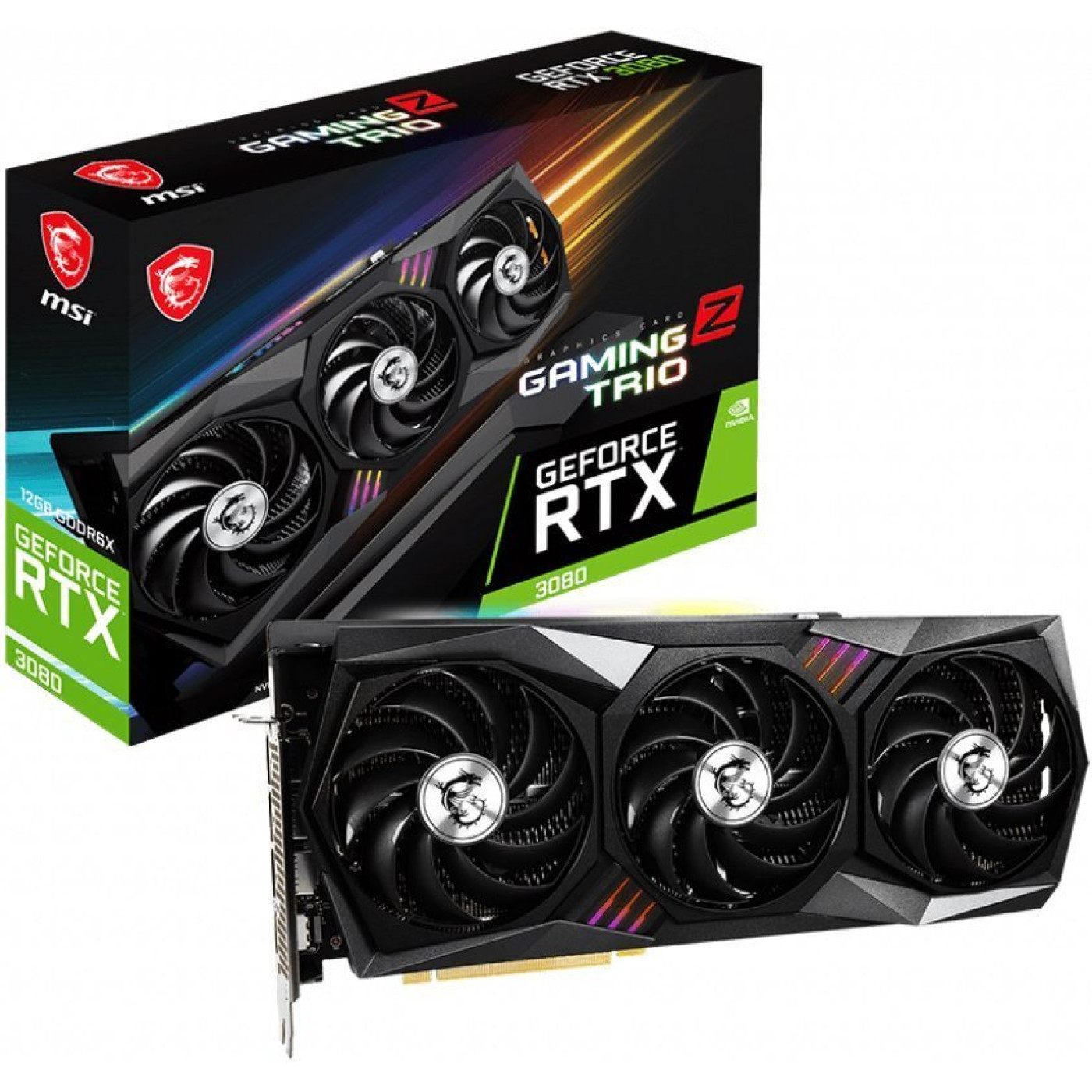 Відеокарта MSI RTX 3080Ti 12Gb Gaming X Trio (GeForce RTX 3080 Ti GAMING X TRIO 12G) (GDDR6X, 384 bit, PCI-E v4.0) Б/в