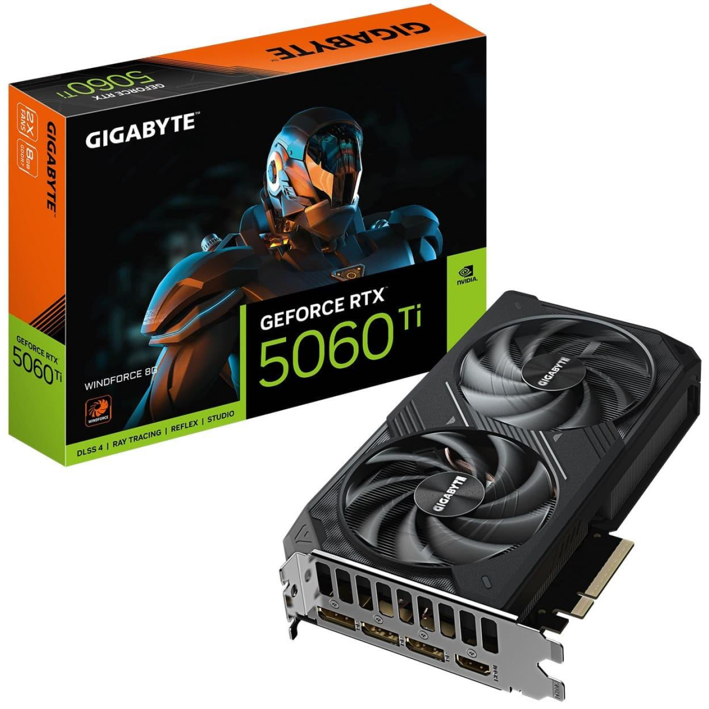 Відеокарта Gigabyte RTX 5060 Ti 8Gb WINDFORCE (GV-N506TWF2-8GD) (GDDR7, 128 bit, PCI-E v5.0 x8)