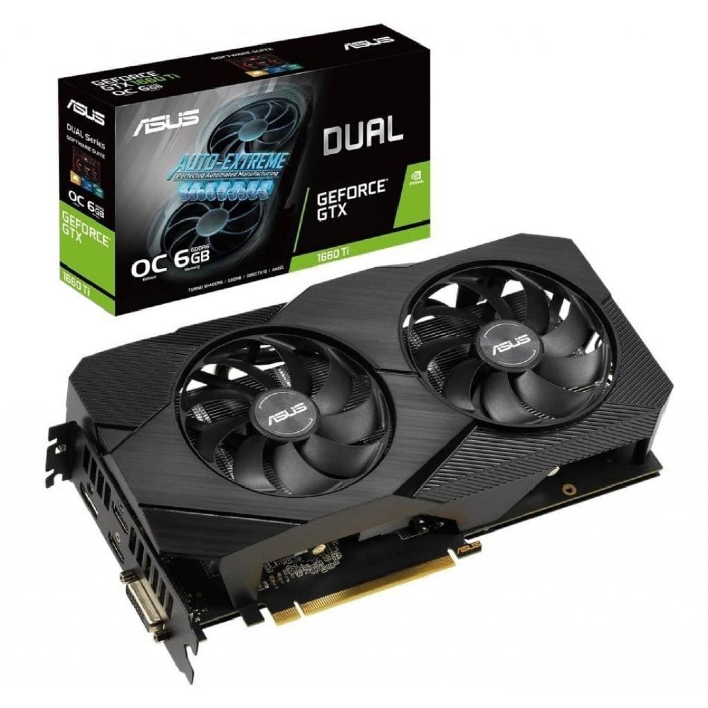 Видеокарта ASUS GTX 1660Ti 6Gb Dual (DUAL-GTX1660TI-O6G-EVO) (GDDR6, 192 bit, PCI-E 3.0 x16) Б/у