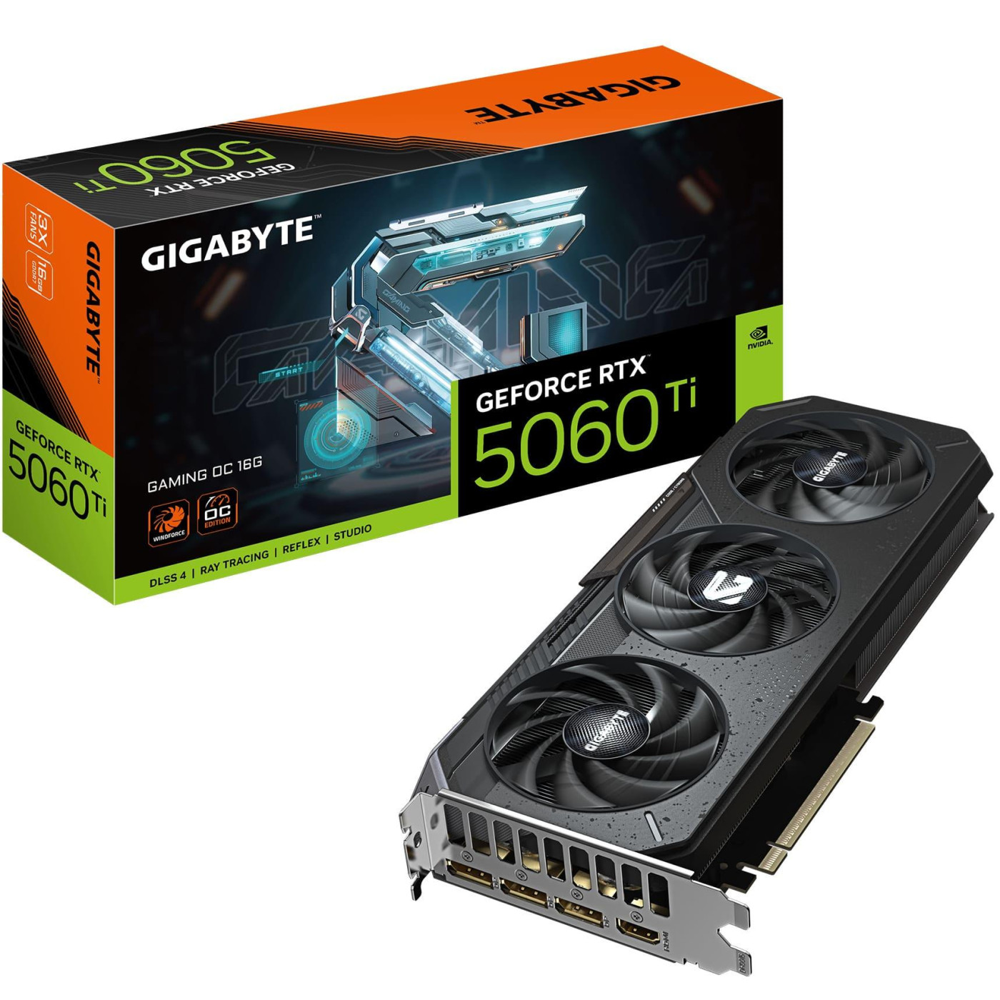 Відеокарта Gigabyte RTX 5060 Ti 16G GAMING OC (GV-N506TGAMING OC-16GD) (GDDR7, 128 bit, PCI-E v5.0 x8)