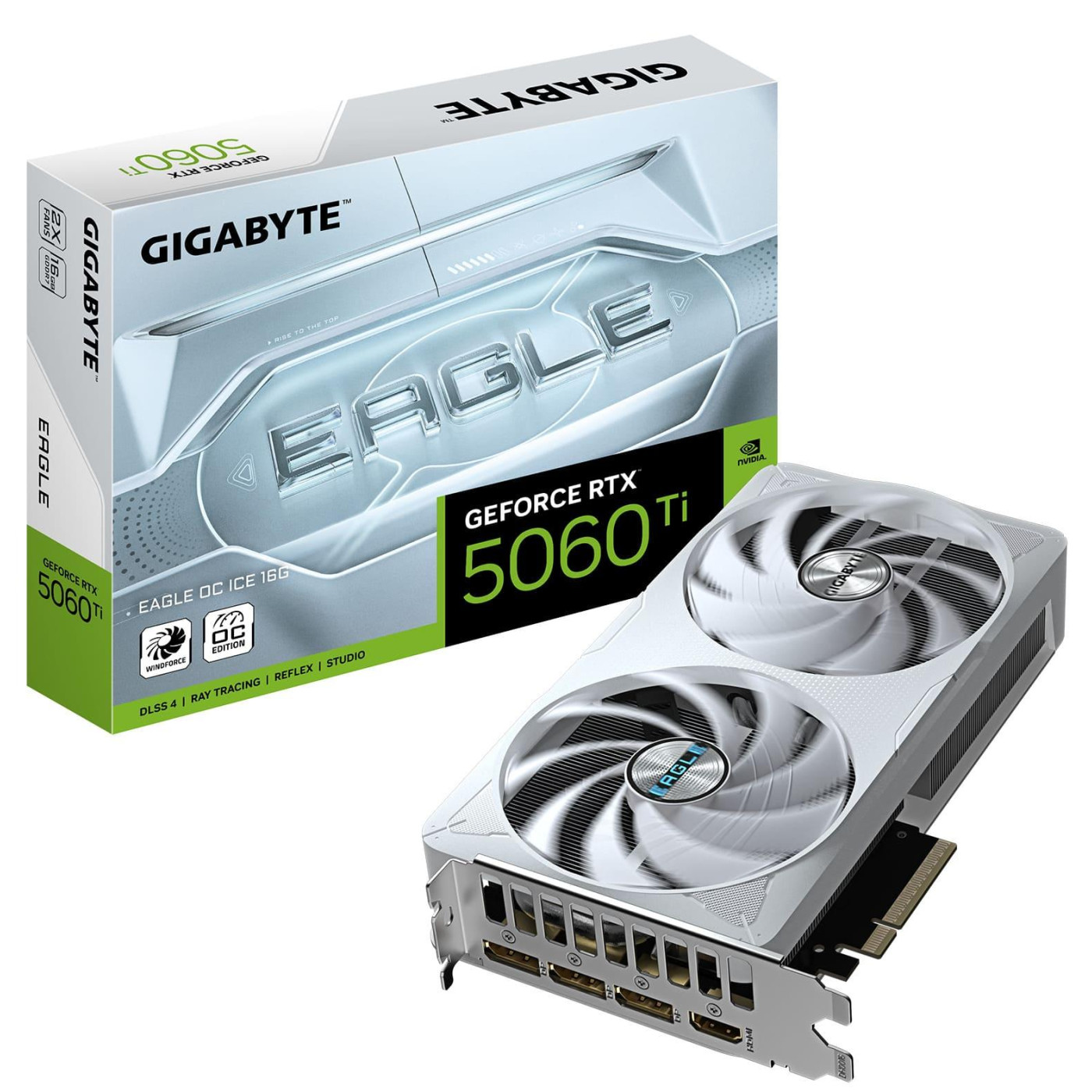 Відеокарта Gigabyte RTX 5060 Ti 16G EAGLE OC ICE (GV-N506TEAGLEOC ICE-16GD) (GDDR7, 128 bit, PCI-E v5.0 x8)