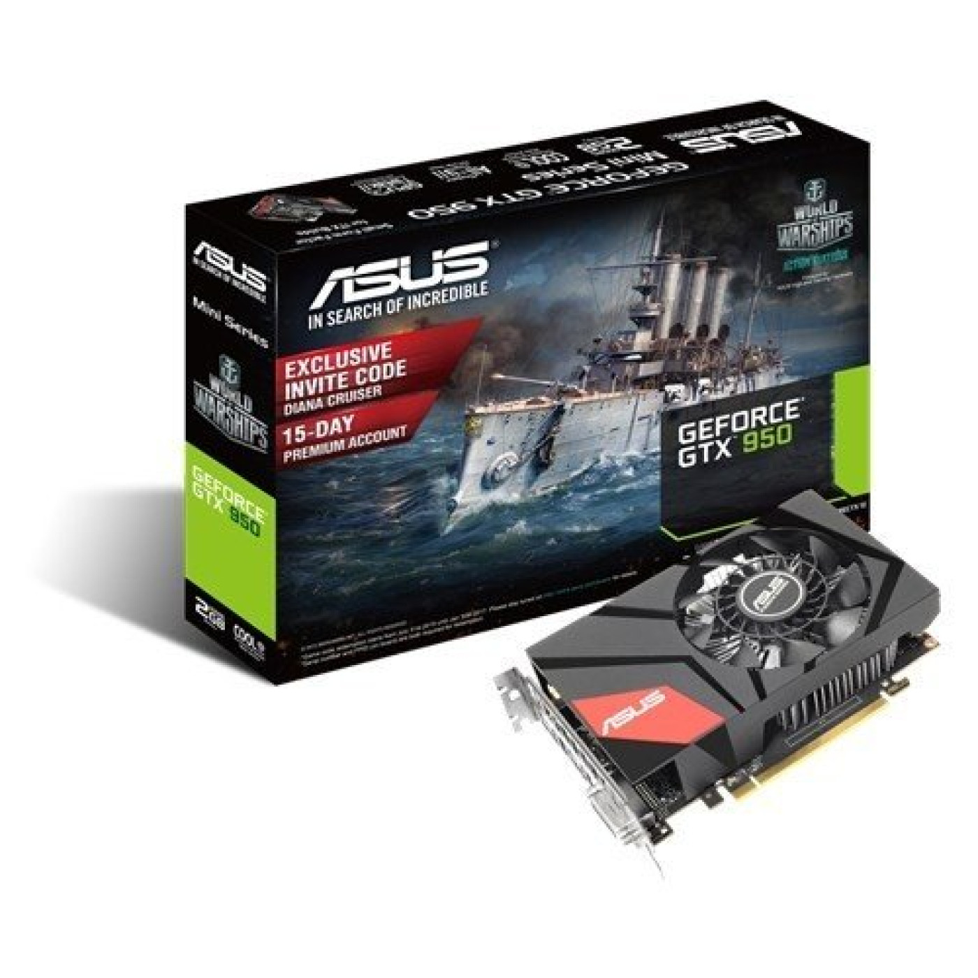 Відеокарта ASUS GTX 950 2Gb Mini (GTX950-M-2GD5) (GDDR5, 128 bit, PCI-E 3.0 x16) Б/в