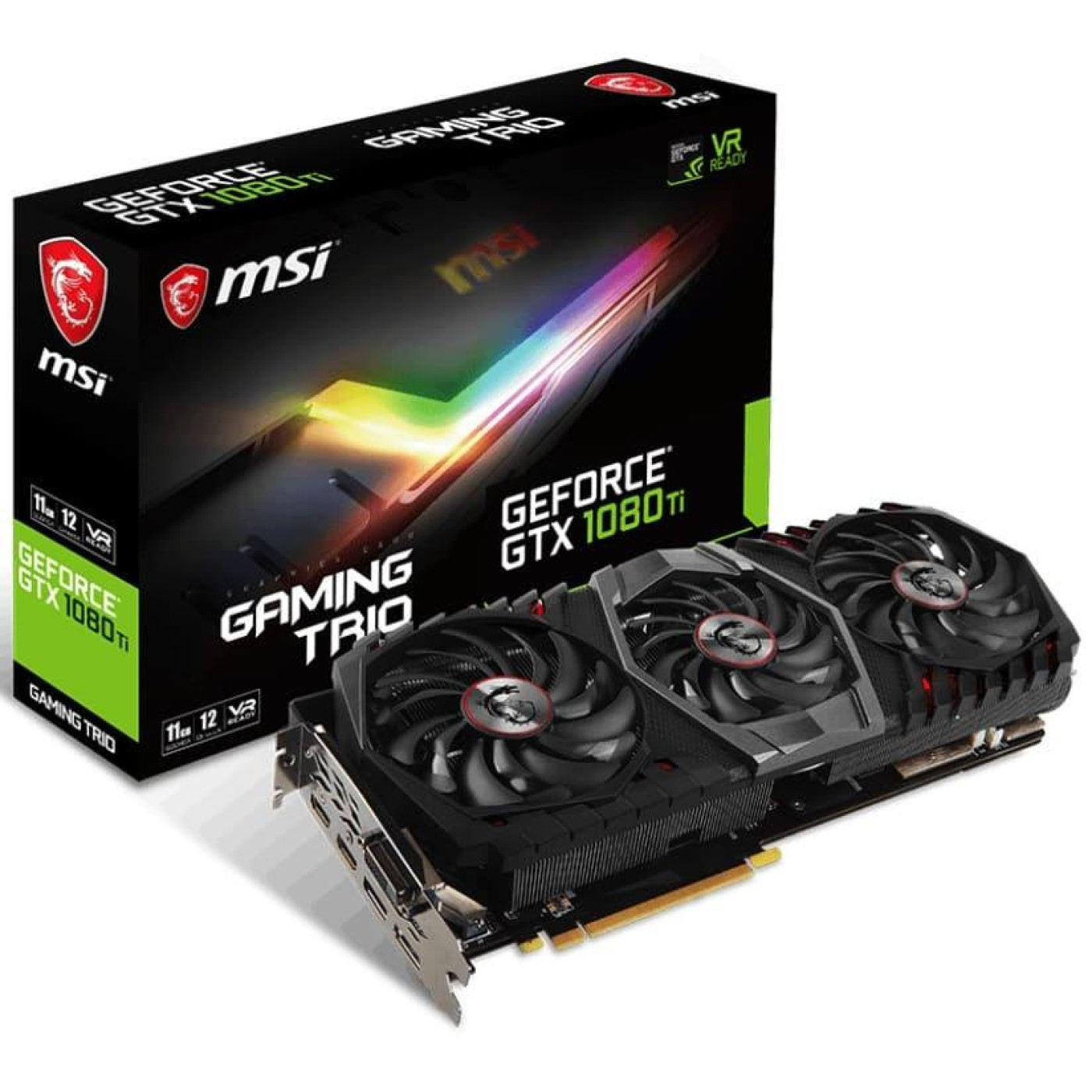 Відеокарта MSI GTX 1080Ti 11Gb Gaming Trio (GTX 1080 Ti GAMING TR) (GDDR5X, 352 bit, PCI-E 3.0 x16) Б/в