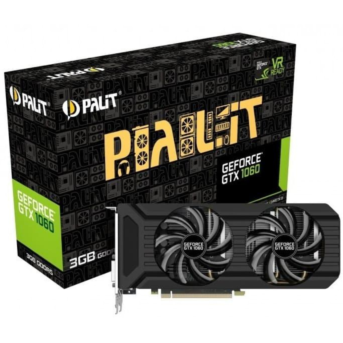 Відеокарта Palit GTX 1060 3Gb Dual Fan (NE51060015F9-1061D) (GDDR5, 192 bit, PCI-E v3.0) Б/в