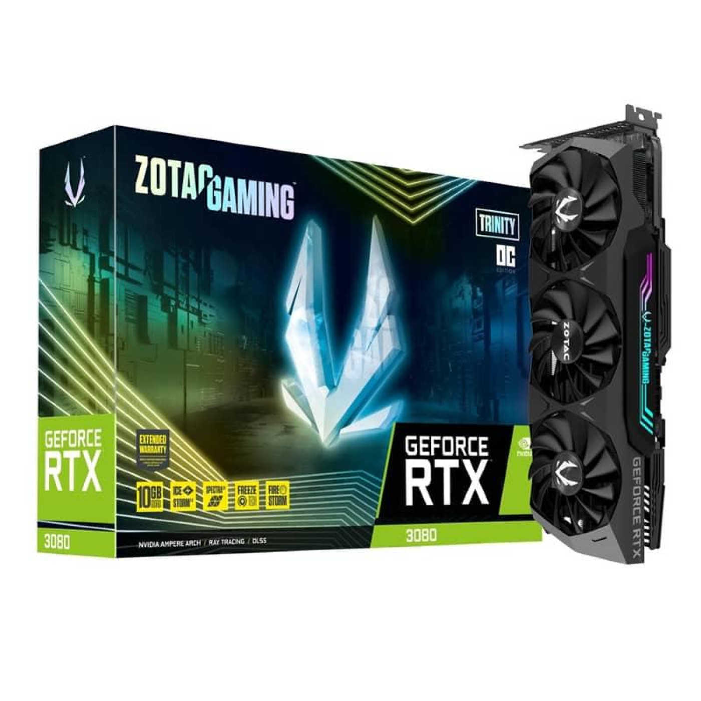 Відеокарта Zotac RTX 3080 10Gb Trinity OC (ZT-A30800J-10P) (GDDR6X, 320 bit, PCI-E v4.0) Б/в