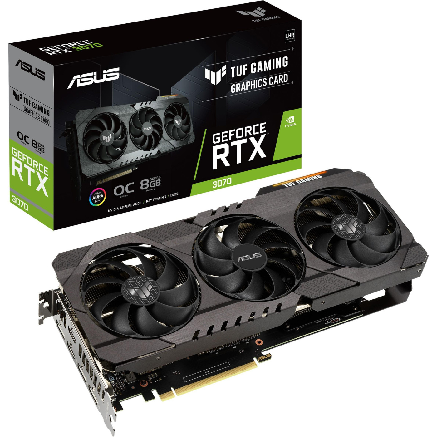 Відеокарта ASUS RTX 3070 8Gb TUF OC V2 GAMING LHR (TUF-RTX3070-O8G-V2-GAMING) (GDDR6, 256 bit, PCI-E v4.0) Б/в