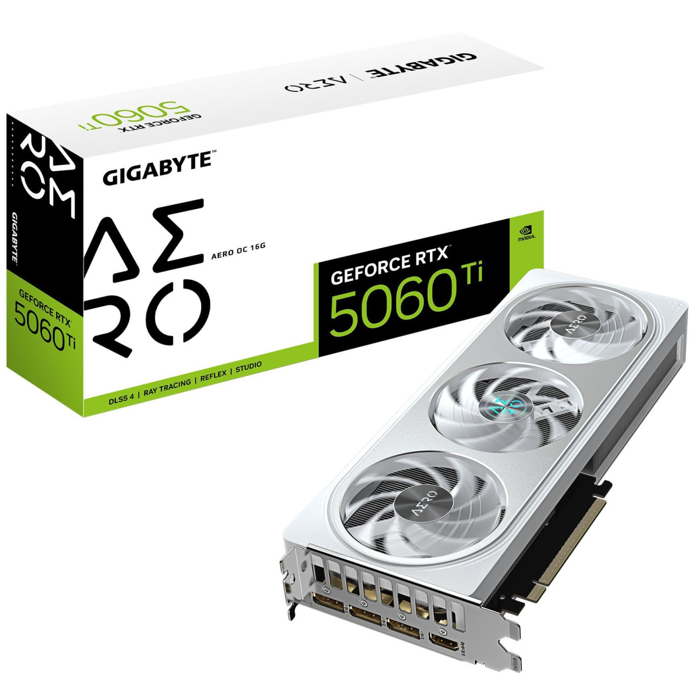 Відеокарта Gigabyte RTX 5060 Ti 16G AERO OC (GV-N506TAERO OC-16GD) (GDDR7, 128 bit, PCI-E v5.0 x8)