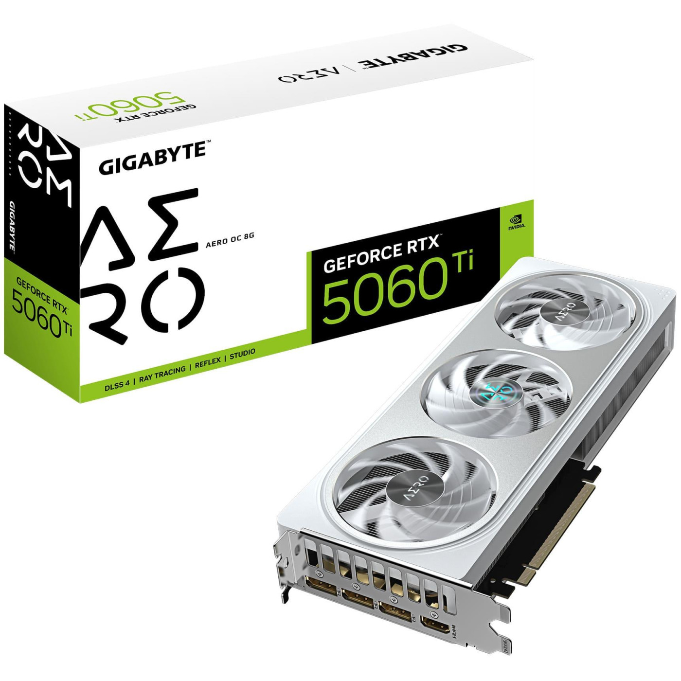 Відеокарта Gigabyte RTX 5060 Ti 8G AERO OC (GV-N506TAERO OC-8GD) (GDDR7, 128 bit, PCI-E v5.0 x8)